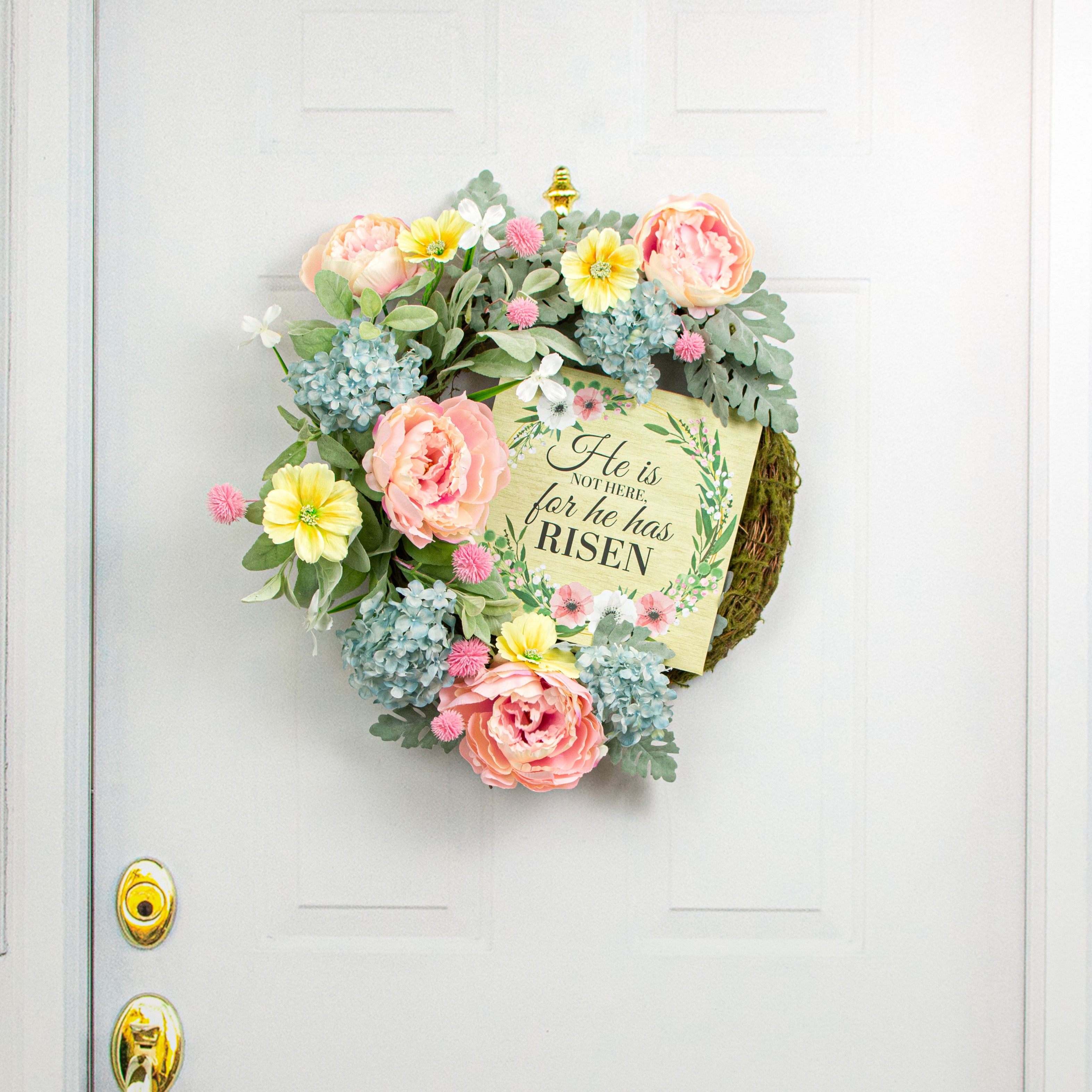 10" Square Wooden Sign: He is Not Here for He has Risen Lifestyle Photo