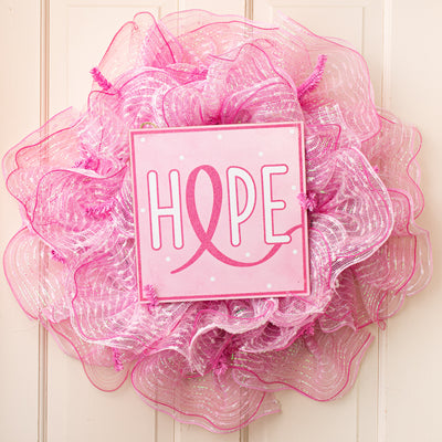 10" Square Wooden Sign: Hope Breast Cancer Awareness Lifestyle Photo