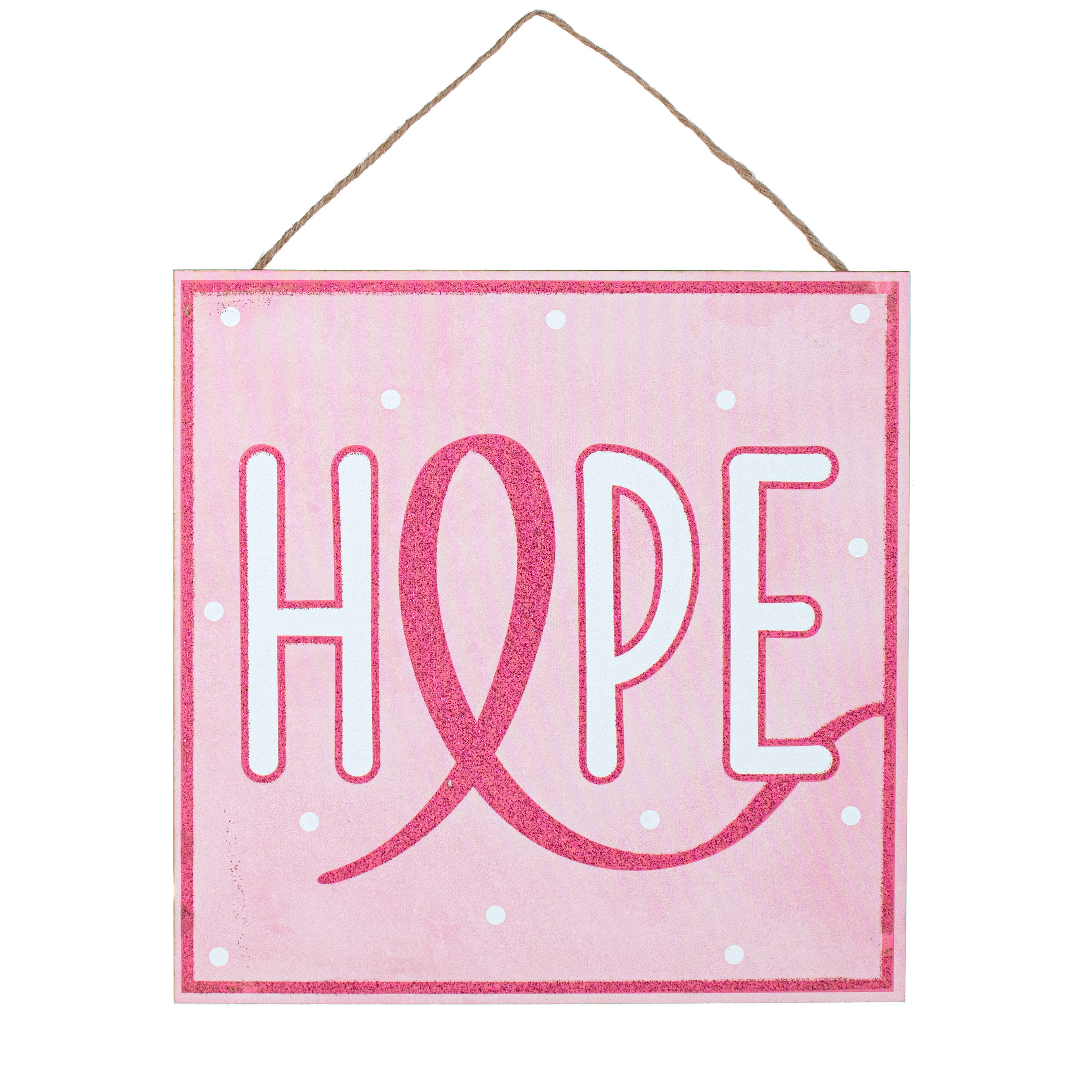 10" Square Wooden Sign: Hope Breast Cancer Awareness Item Number: AP8878