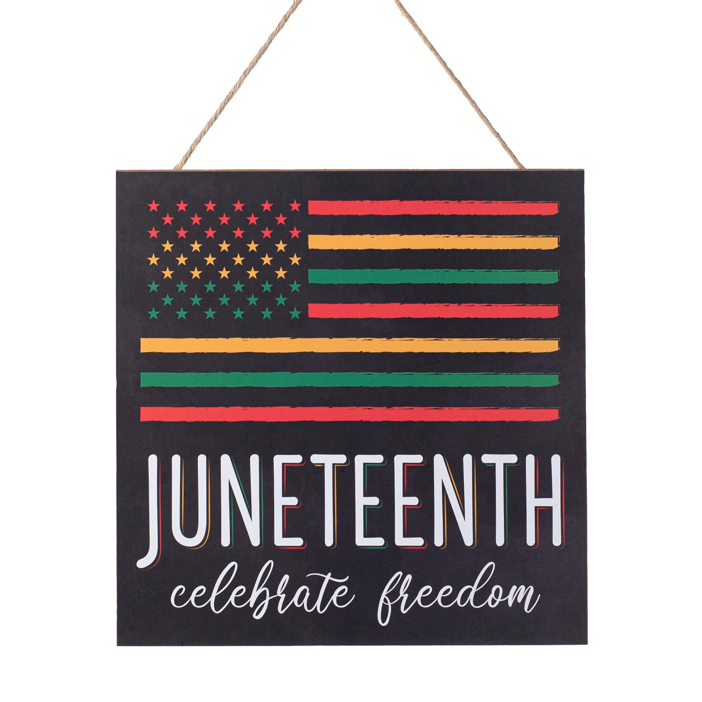 10" Square Wooden Sign: Juneteenth Freedom Flag Item Number: AP7135