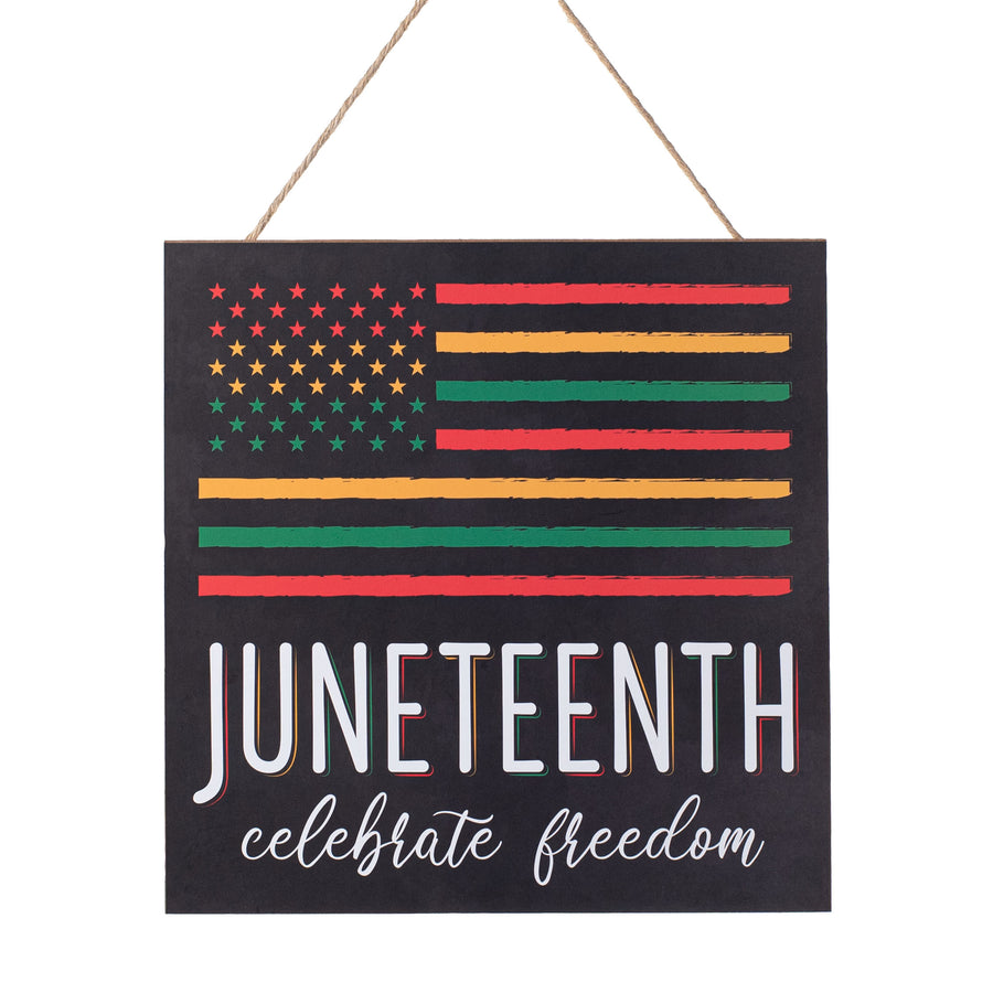 10" Square Wooden Sign: Juneteenth Freedom Flag Item Number: AP7135