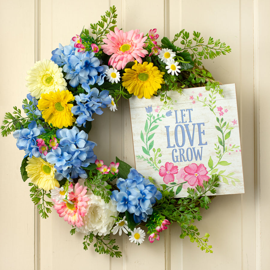10" Square Wooden Sign: Let Love Grow Lifestyle Photo