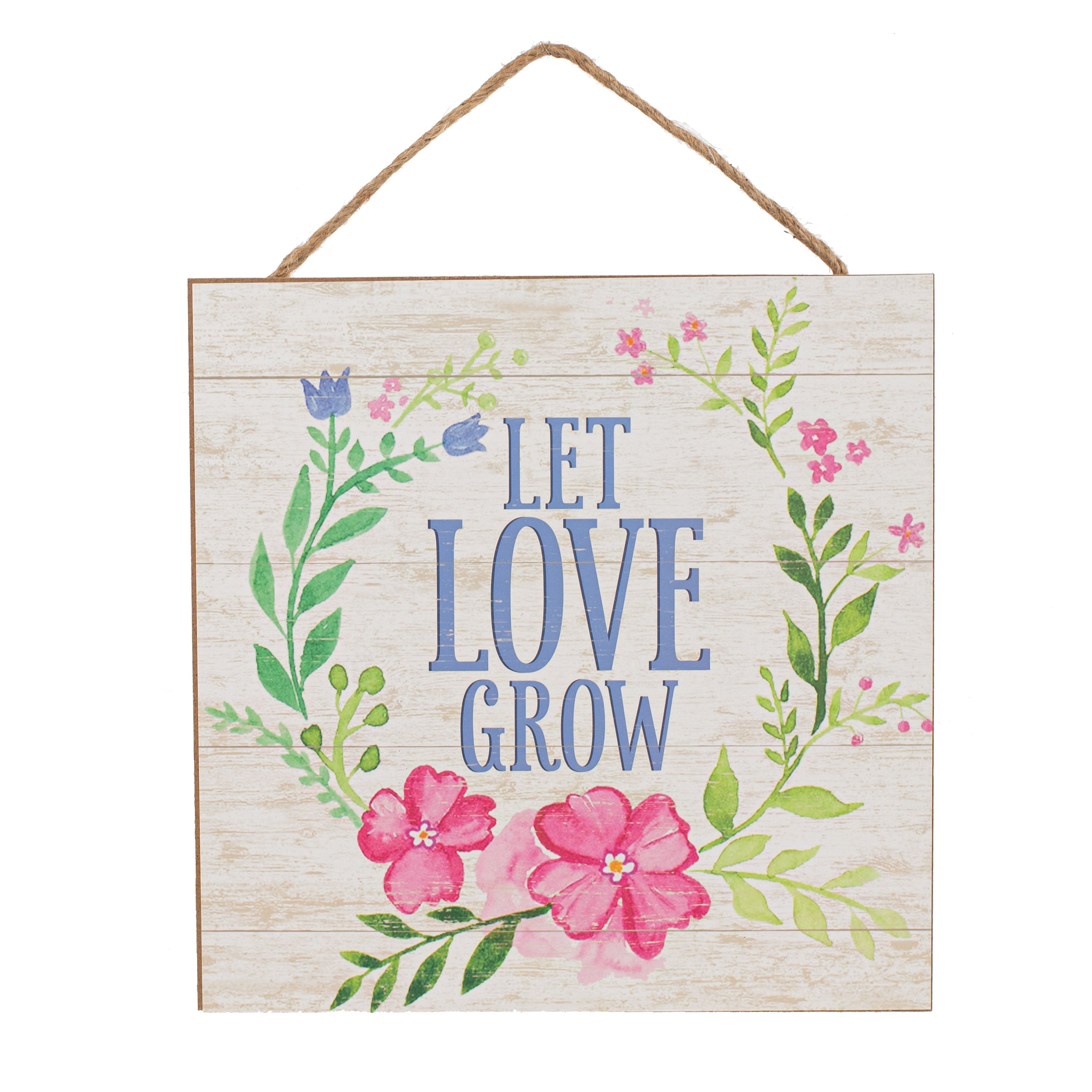10" Square Wooden Sign: Let Love Grow Item Number: AP8425