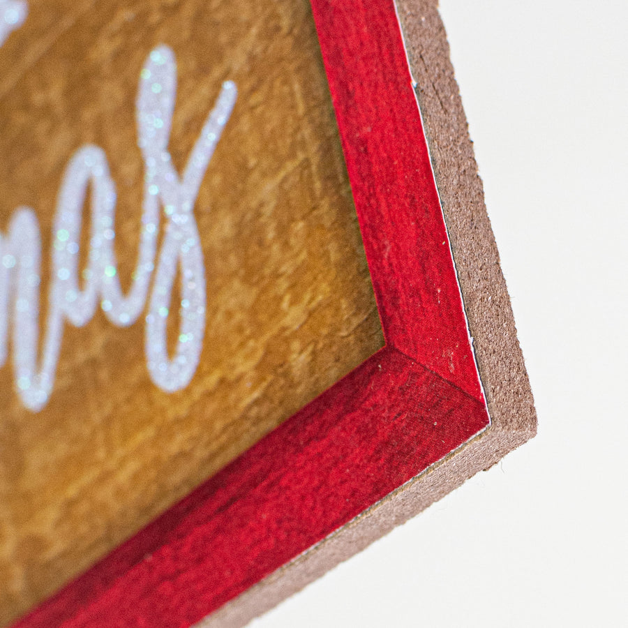 10" Square Wooden Sign: Merry Christmas Cardinal detail photo 3