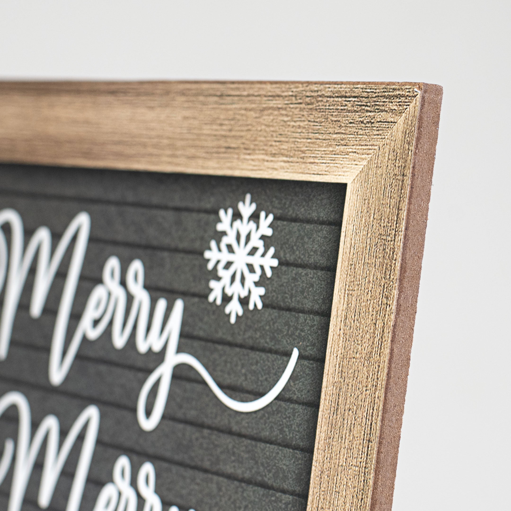 10" Square Wooden Sign: Merry Merry Merry Christmas detail photo 3
