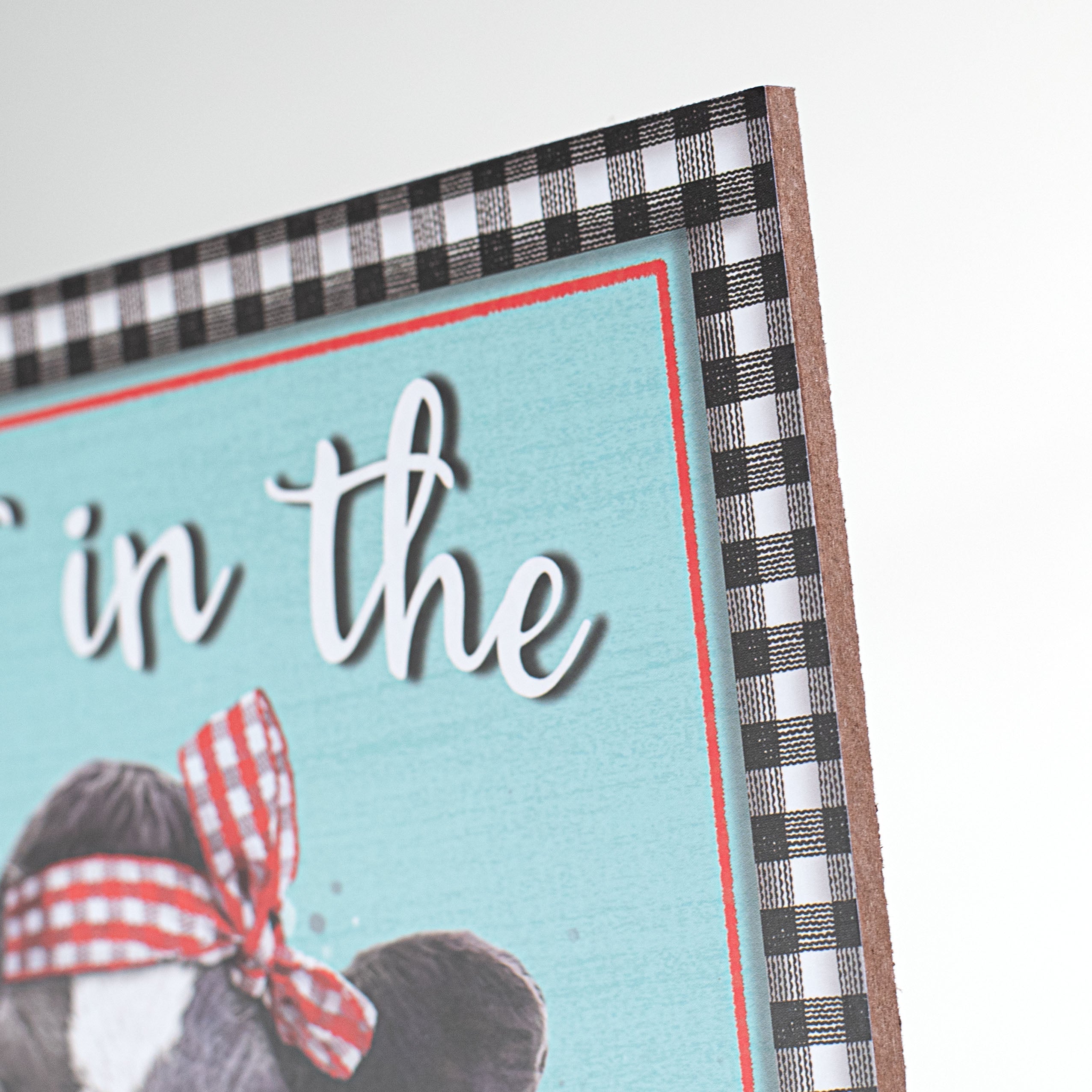 10" Square Wooden Sign: Not In The Mood detail photo 3