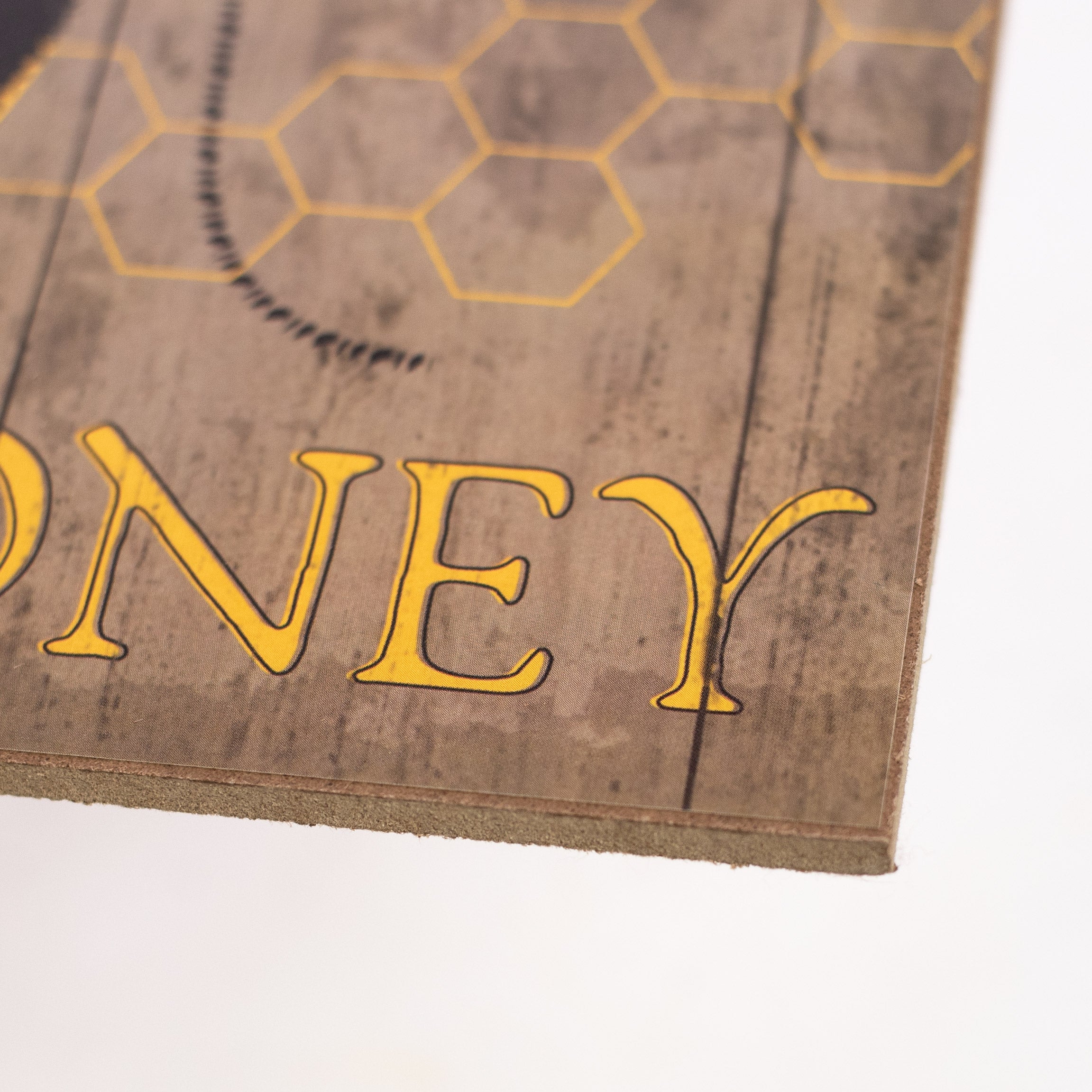 10" Square Wooden Sign: Old Fashioned Honey detail photo 3