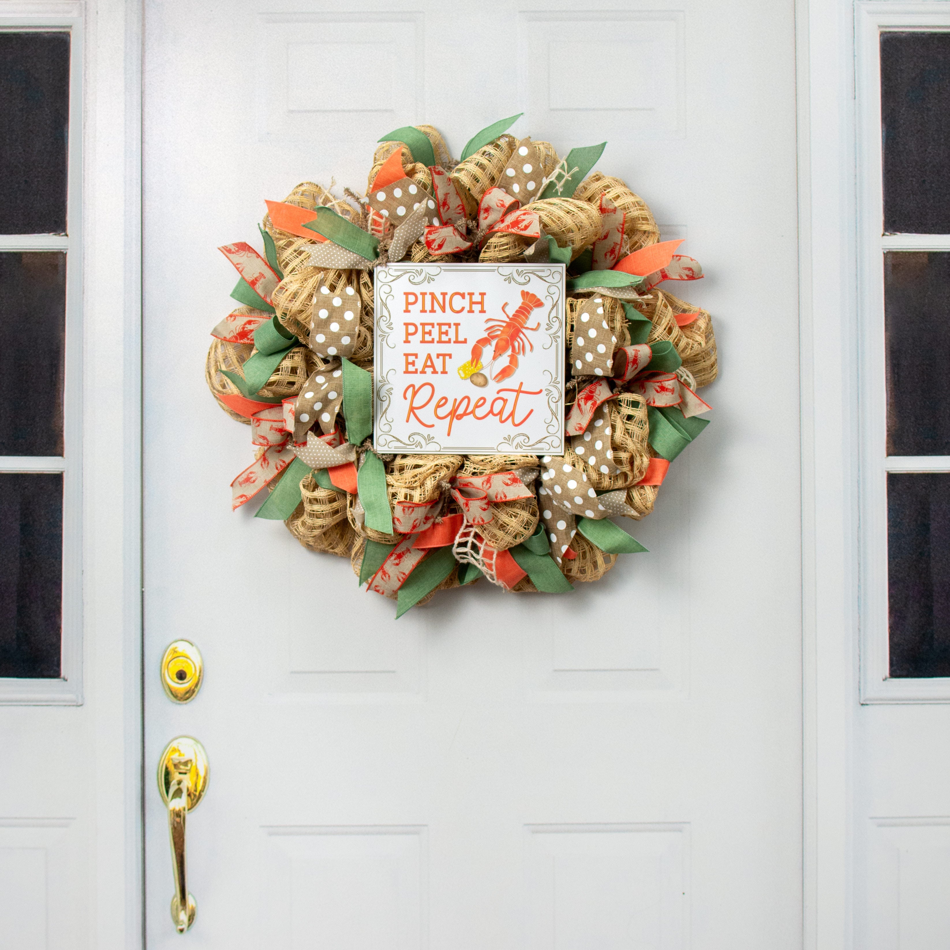 10" Square Wooden Sign: Pinch, Peel, Eat, Repeat Crawfish detail photo 4