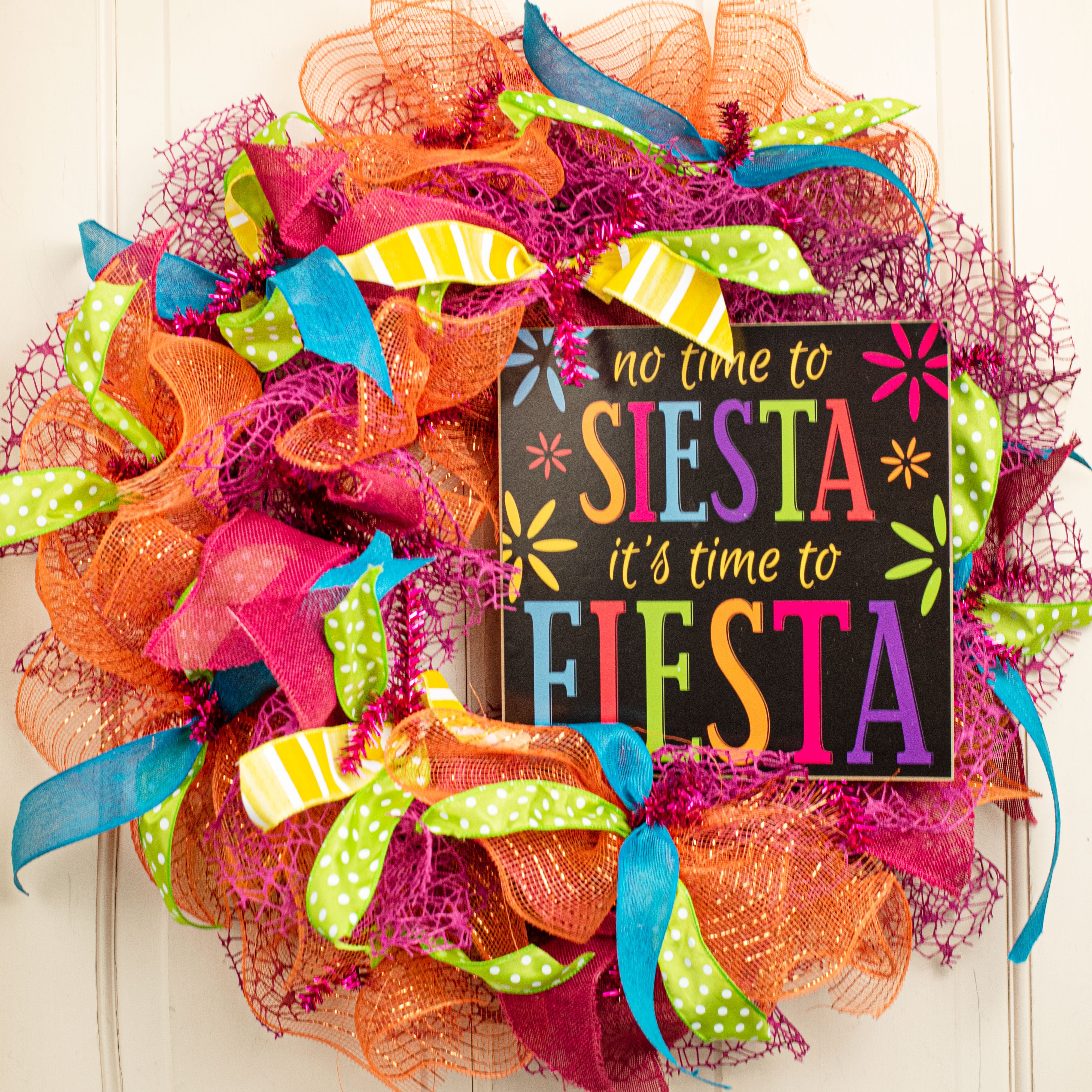10" Square Wooden Sign: Siesta Fiesta Lifestyle Photo