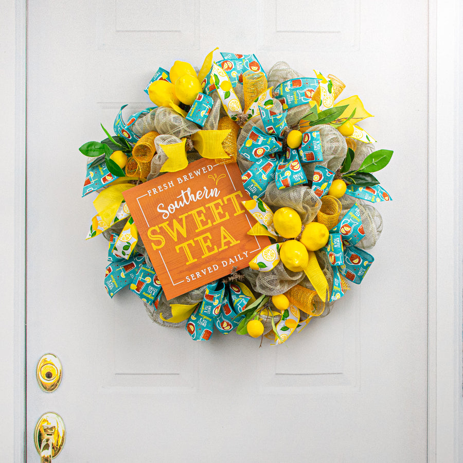 10" Square Wooden Sign: Southern Sweet Tea Lifestyle Photo