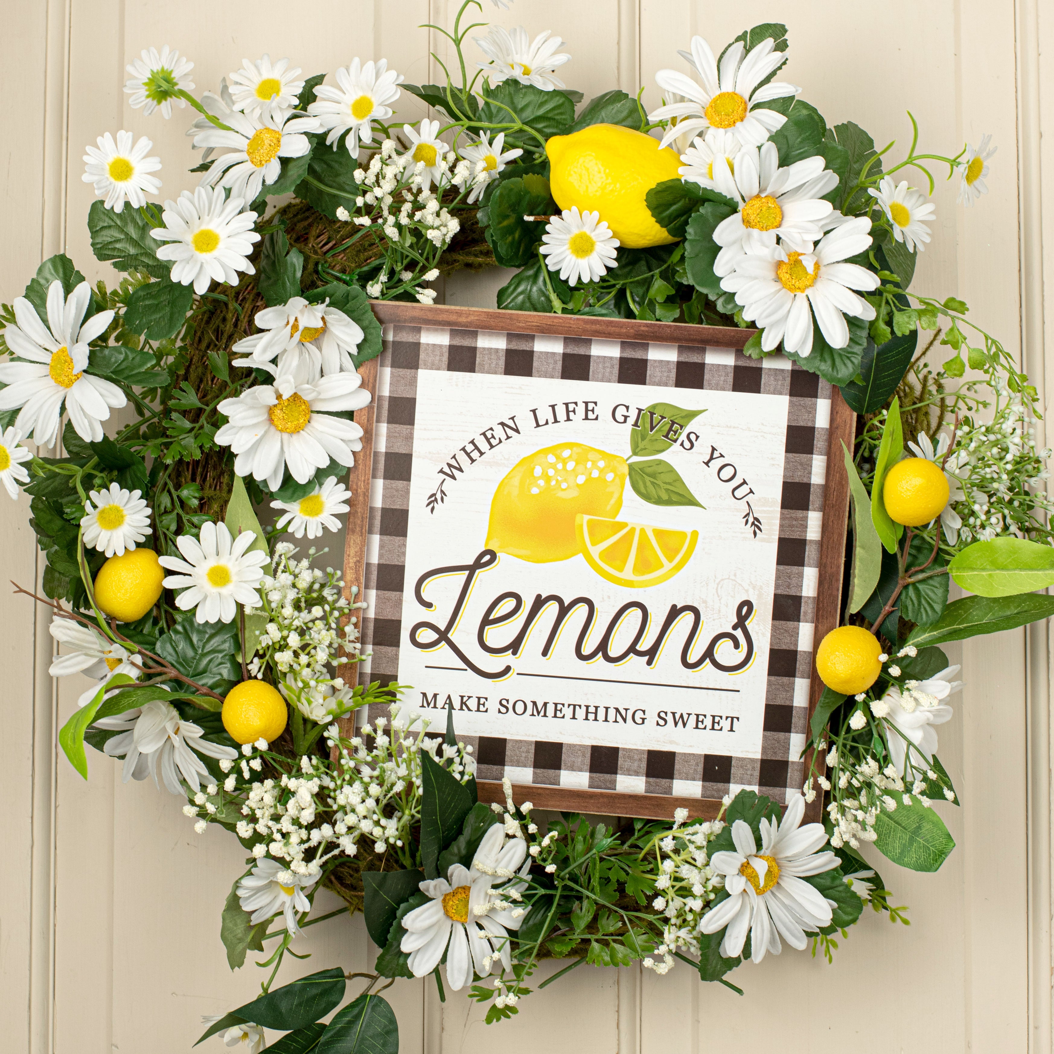 10" Square Wooden Sign: Sweet Life Lemons Lifestyle Photo
