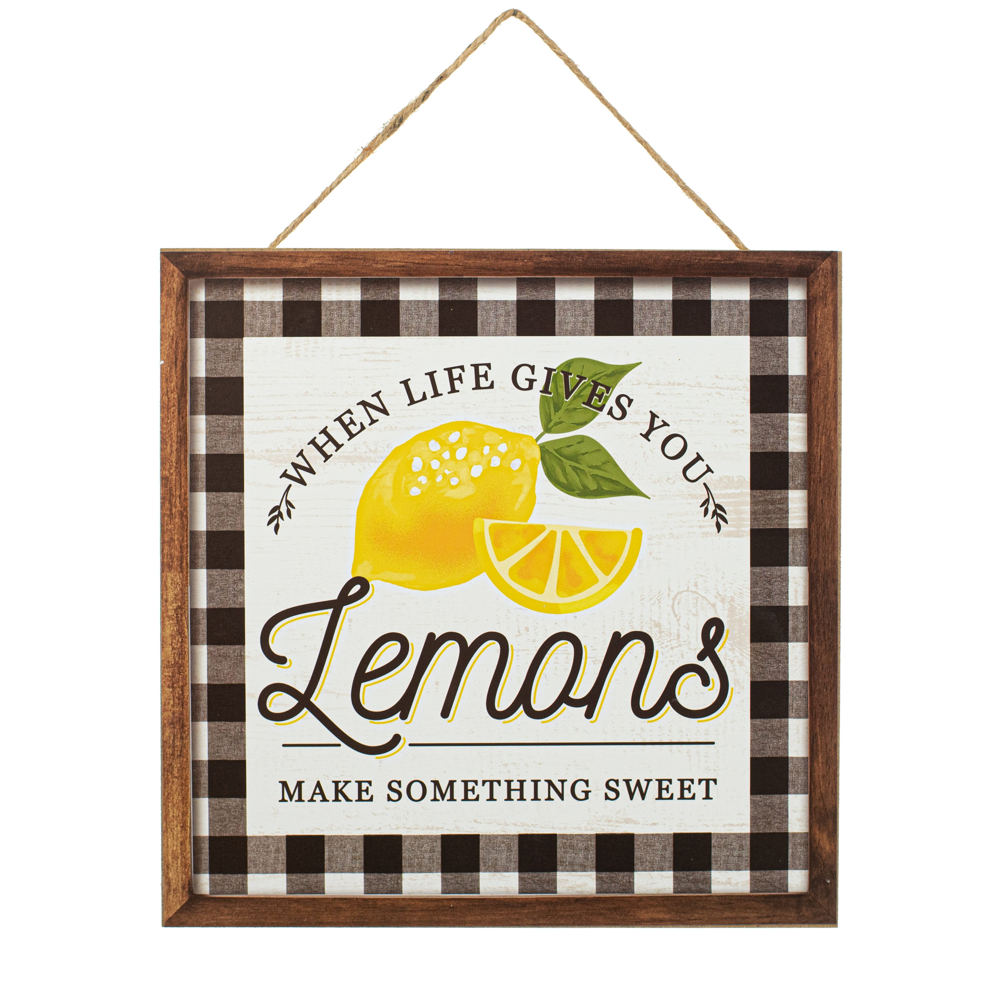 10" Square Wooden Sign: Sweet Life Lemons Item Number: AP8757