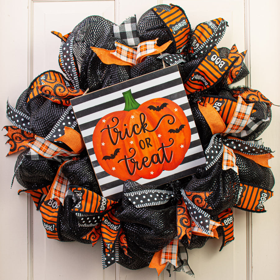 10" Square Wooden Sign: Trick Or Treat Lifestyle Photo