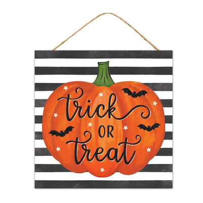 10" Square Wooden Sign: Trick Or Treat Item Number: AP8893