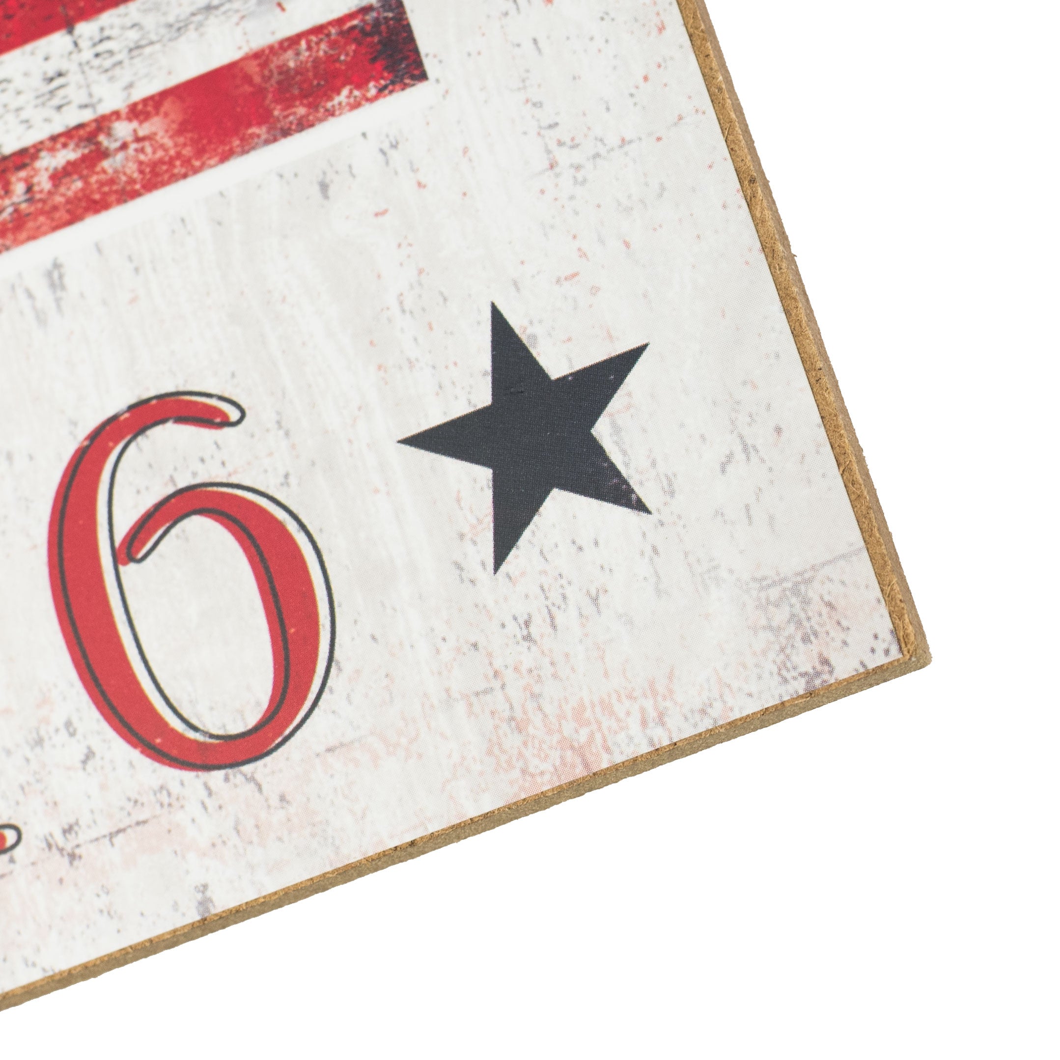10" Square Wooden Sign: United States of America Flag detail photo 3