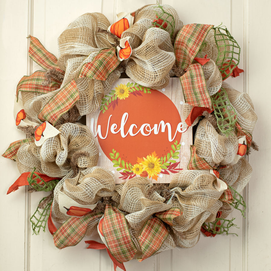 10" Square Wooden Sign: Welcome Fall Lifestyle Photo