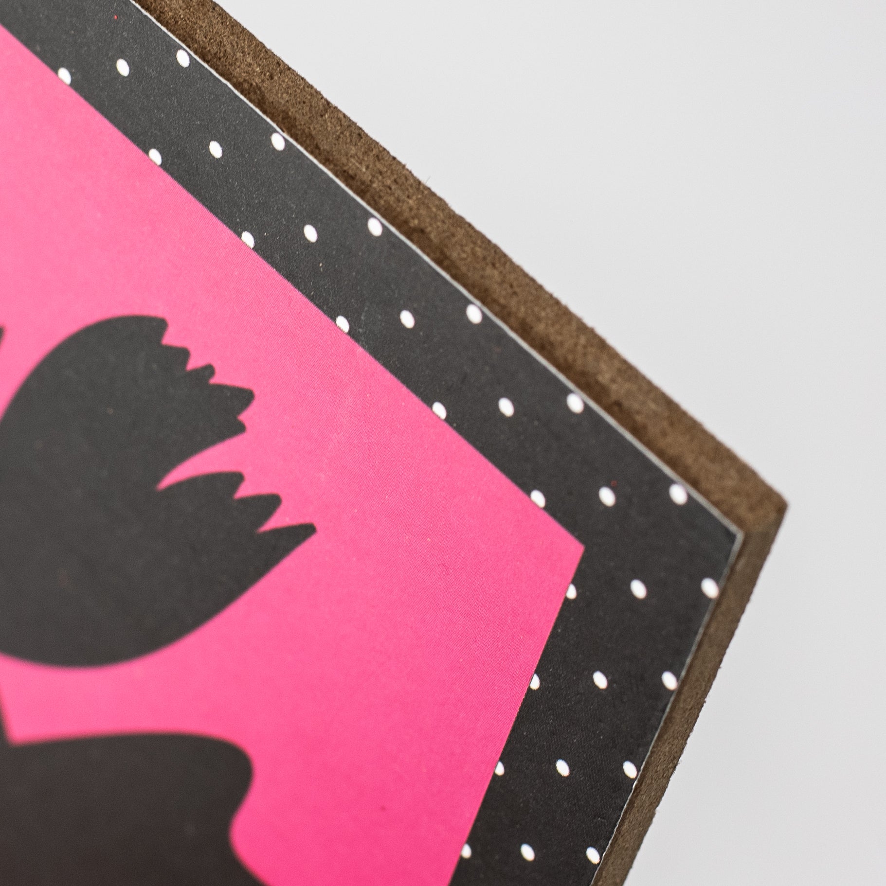 10" Square Wooden Sign: Witch Flying in Moon on Pink detail photo 3