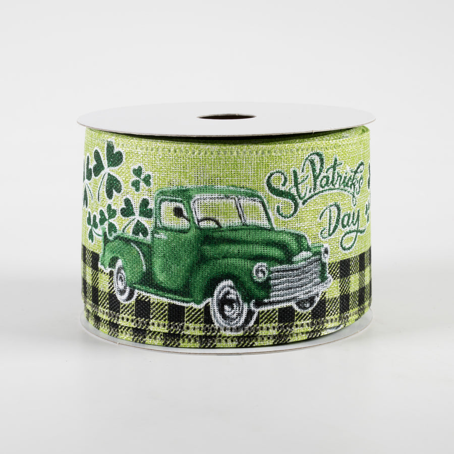 2.5" St. Pat Trucks Linen Ribbon (10 Yards)