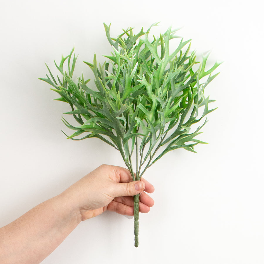 14" Staghorn Fern Leaf Bush detail photo 3