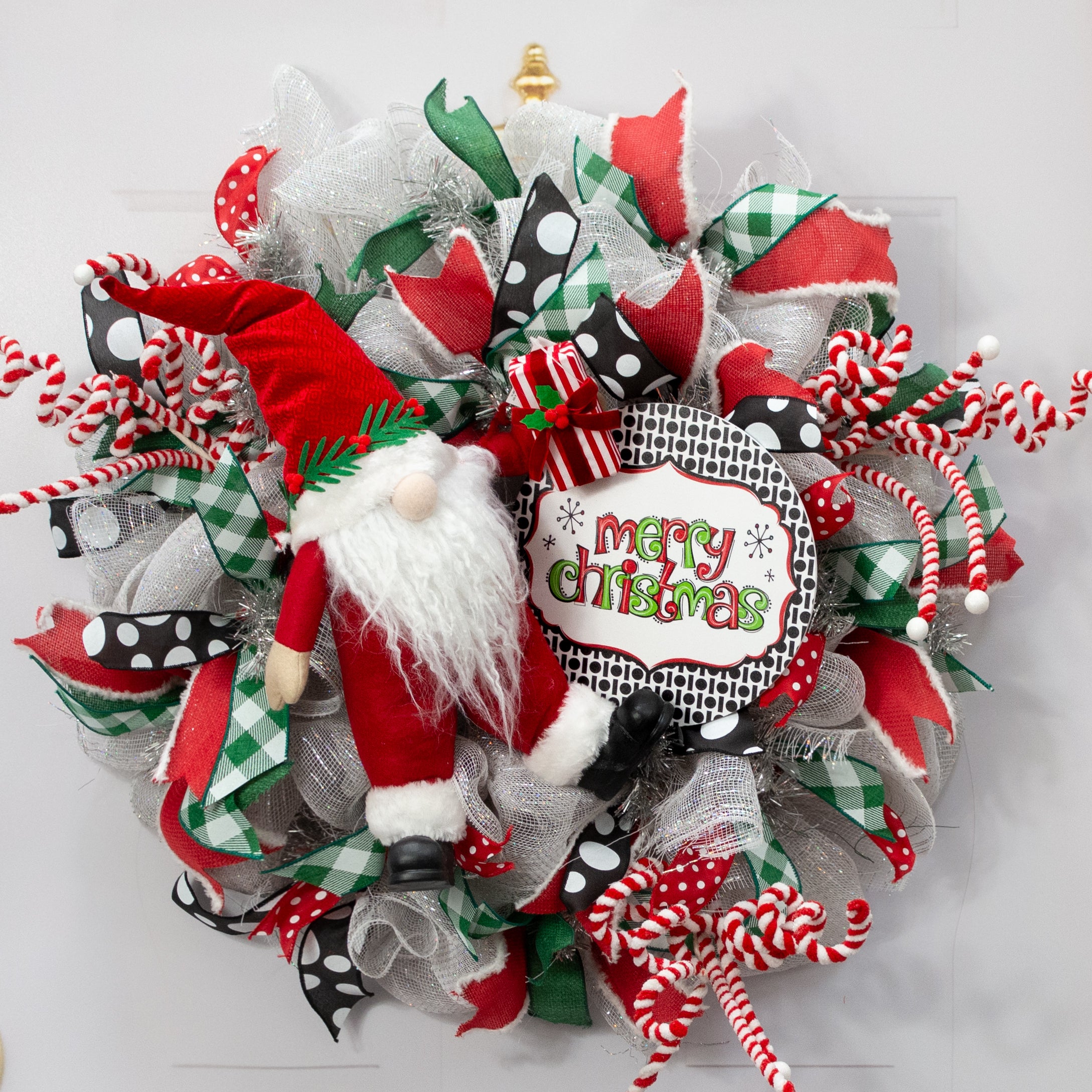 16" Standing Santa with Gift Figurine Lifestyle Photo