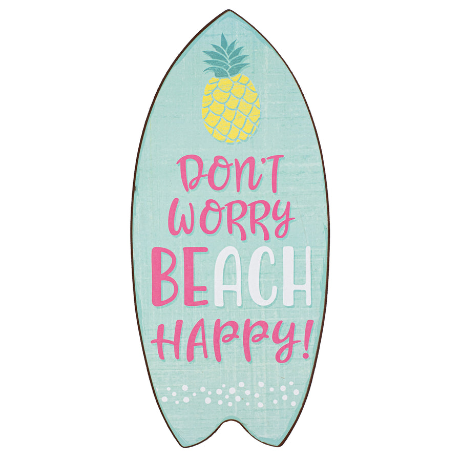 12" Standing Surf Board Sign: Beach Happy Item Number: 44-00059