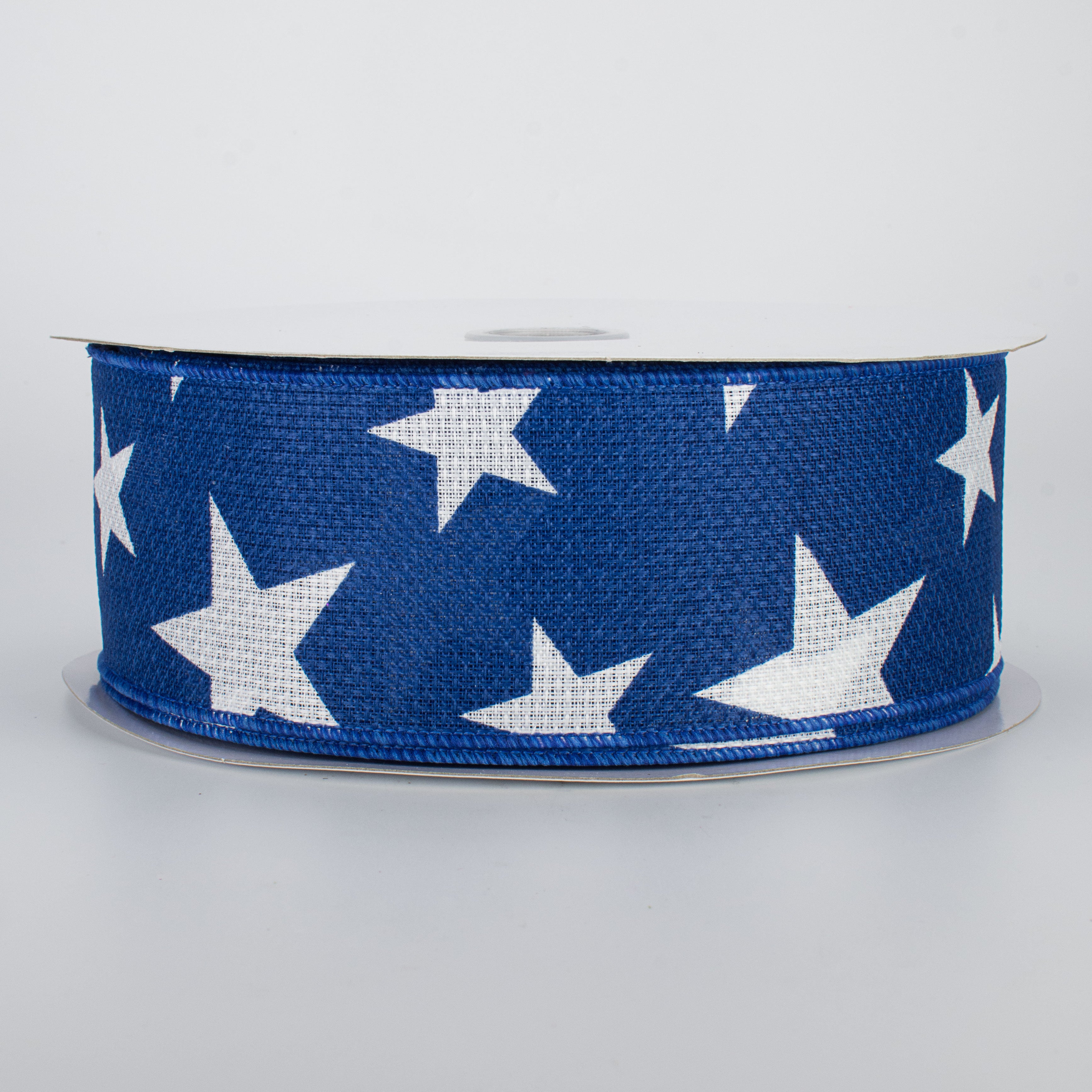 2.5" Star Print Ribbon: Blue & White (50 Yards)