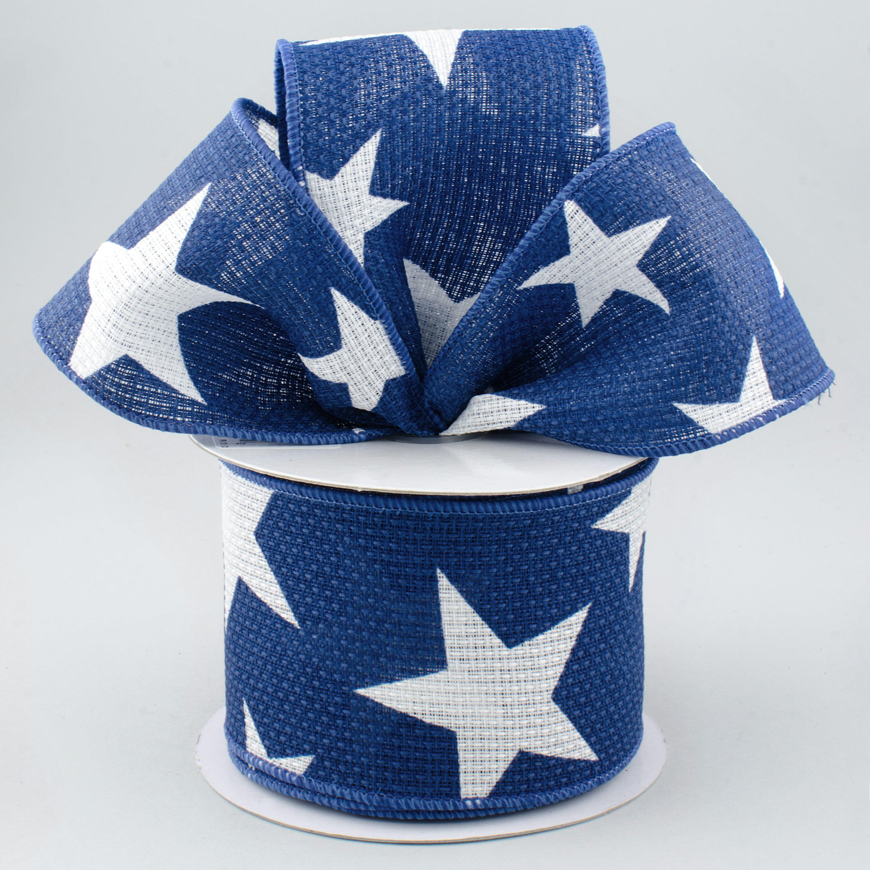 2.5" Star Print Ribbon: Blue & White (10 Yards) Lifestyle Photo