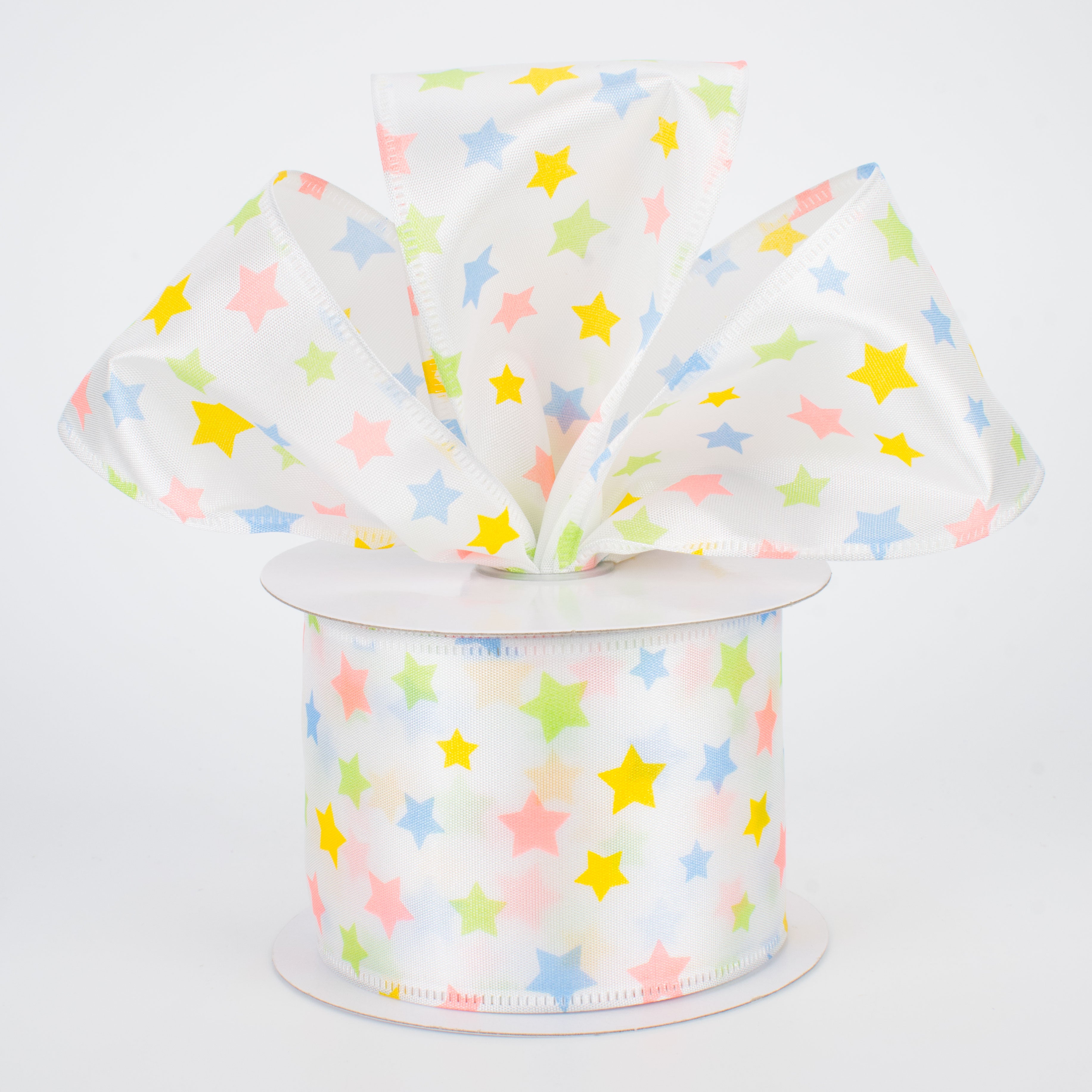 2.5" Stars Ribbon: Pastels (10 Yards) Lifestyle Photo