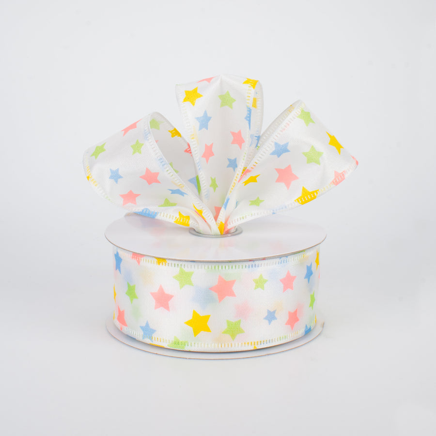 1.5" Stars Ribbon: Pastels (10 Yards) Lifestyle Photo