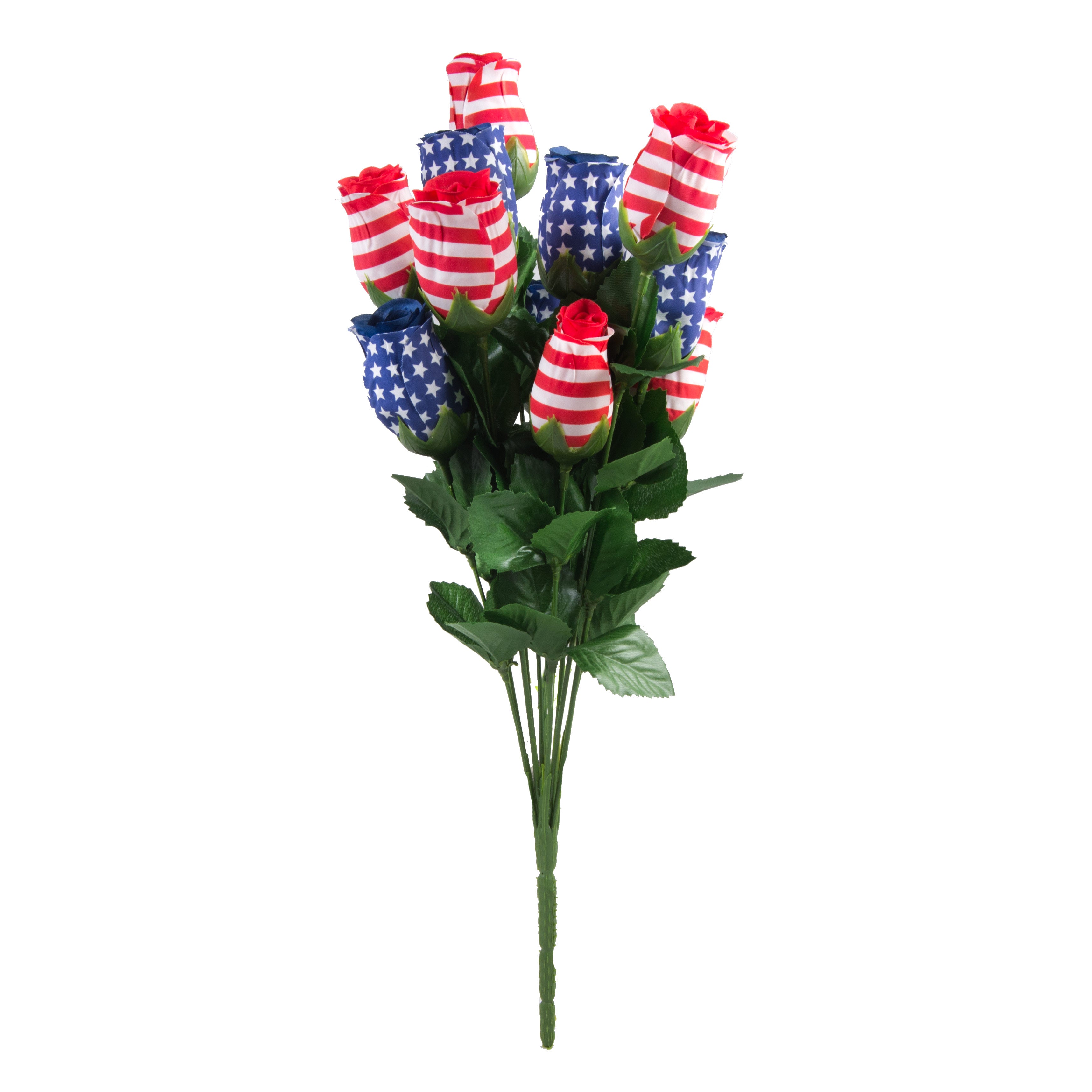 18" Stars & Stripes Rose Bud Bush: RWB (11) detail photo 3