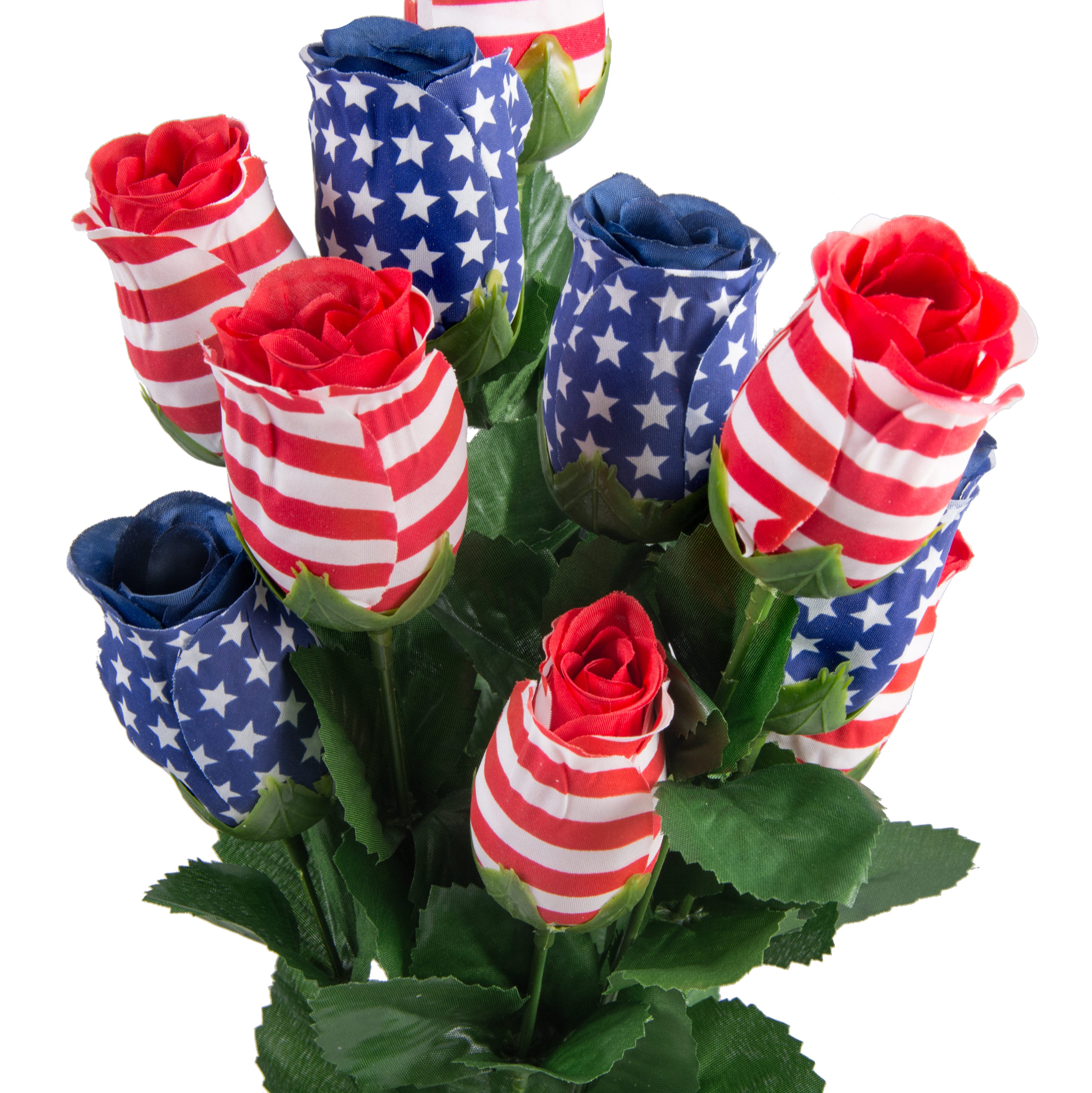 18" Stars & Stripes Rose Bud Bush: RWB (11) detail photo 5