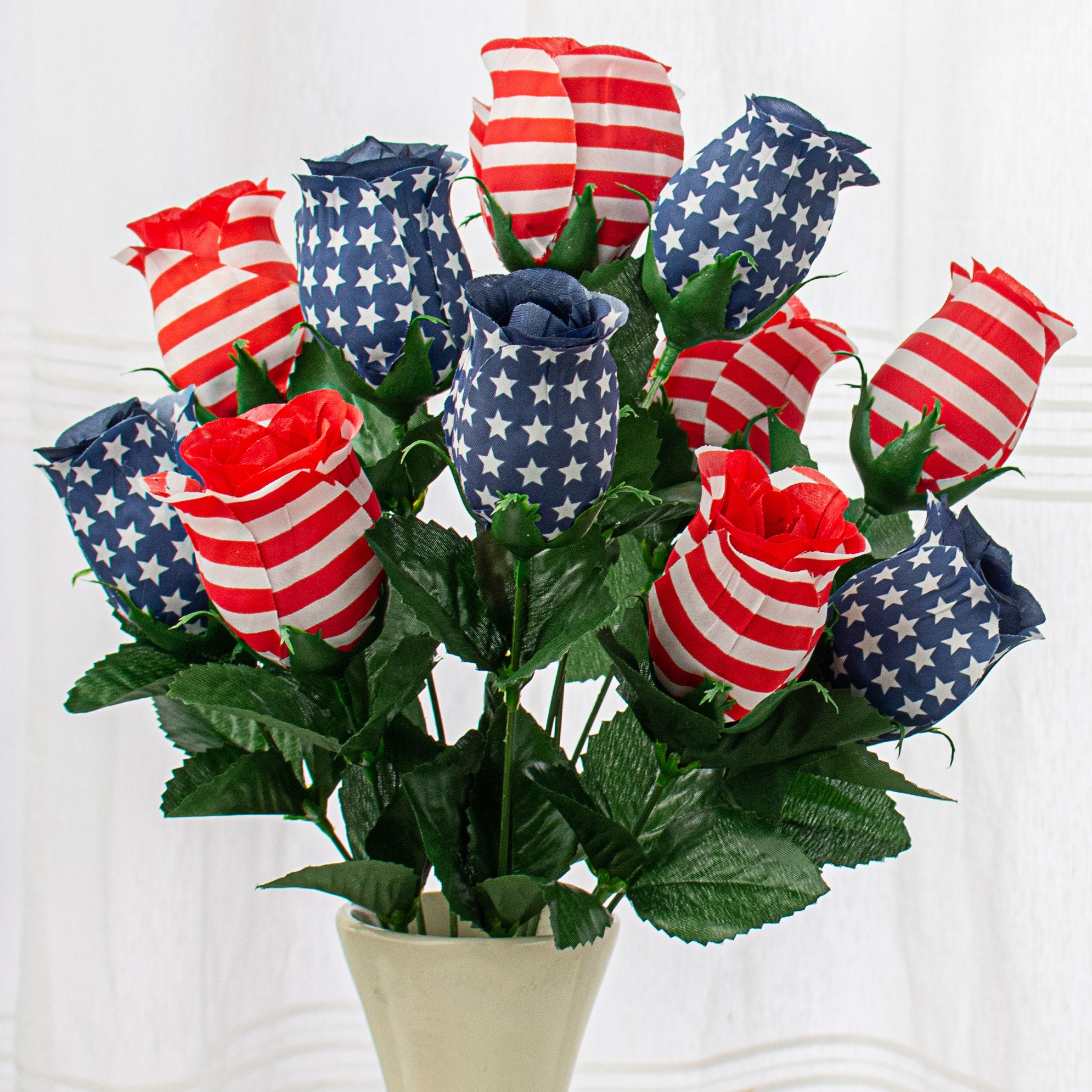 18" Stars & Stripes Rose Bud Bush: RWB (11) Item Number: 30370USA