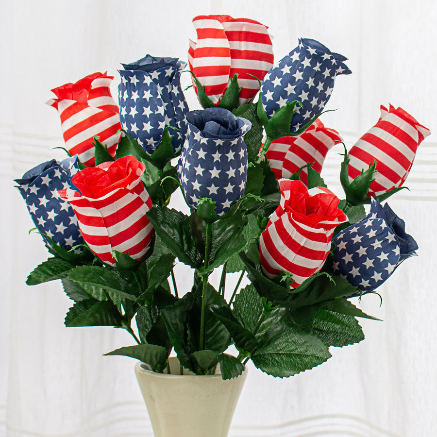 18" Stars & Stripes Rose Bud Bush: RWB (11) Item Number: 30370USA