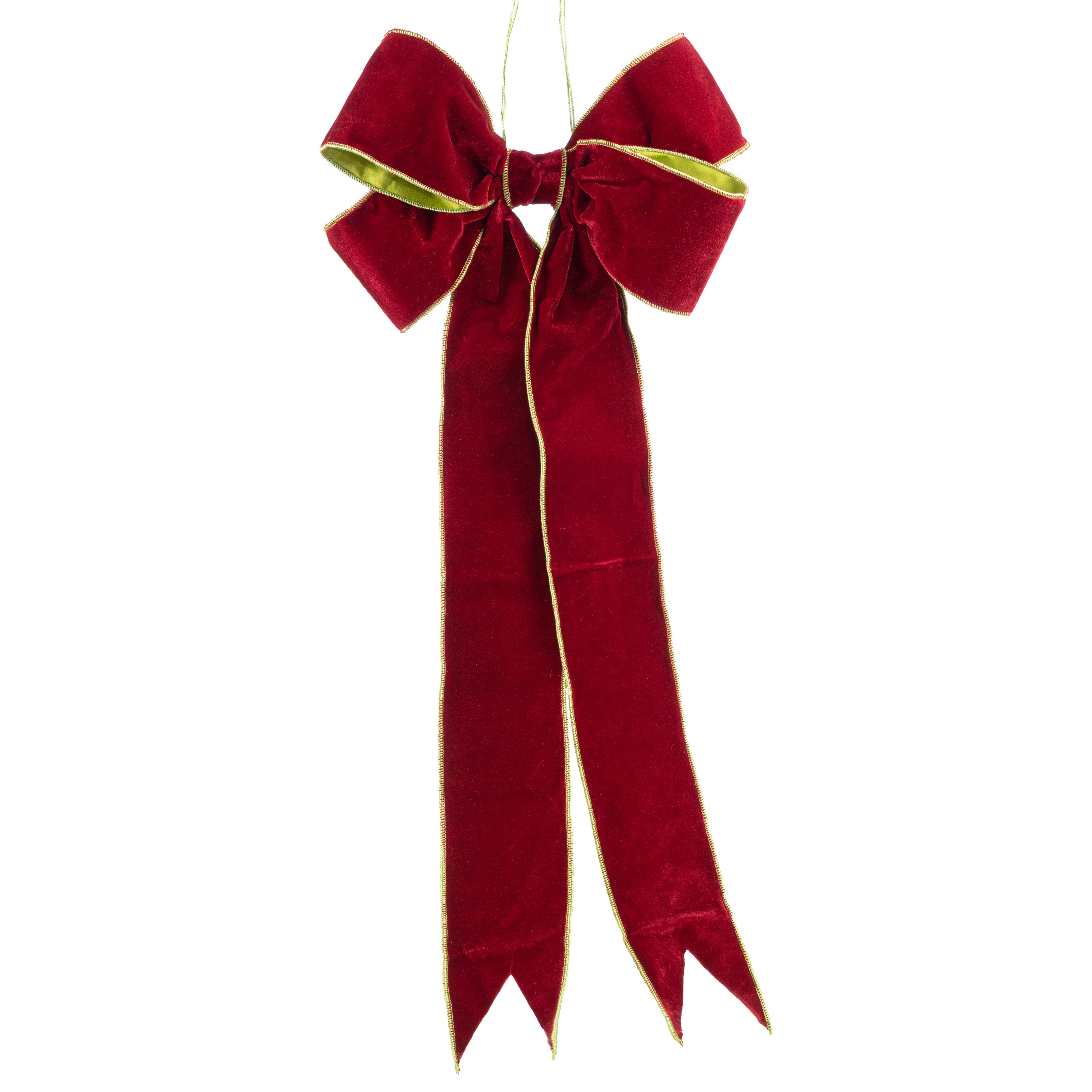 [D Stevens] 14" Velvet Bow Green Back: Dark Red Item Number: 18-5013