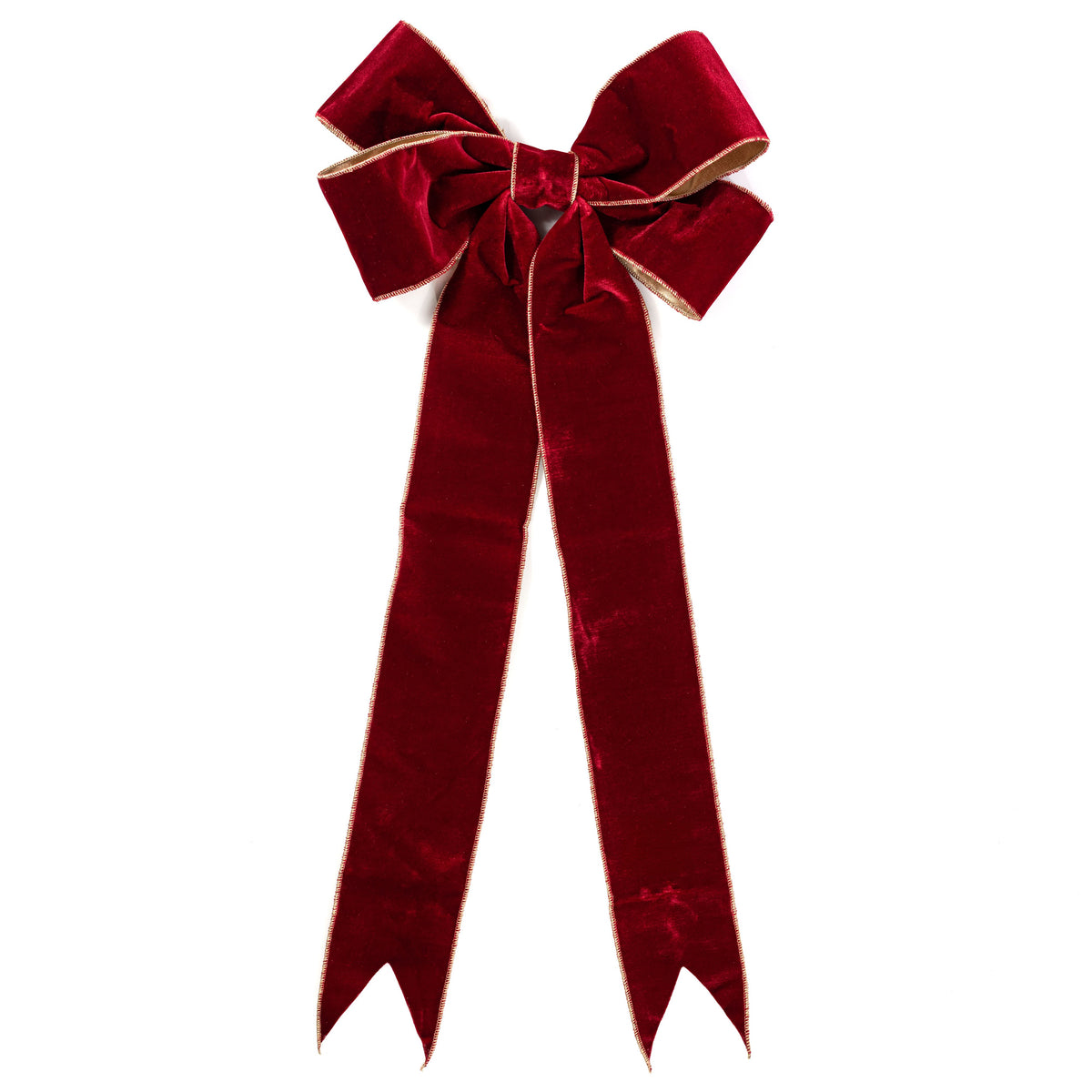 [D Stevens] 15" Velvet Bow Gold Back: Dark Red Item Number: 18-5025