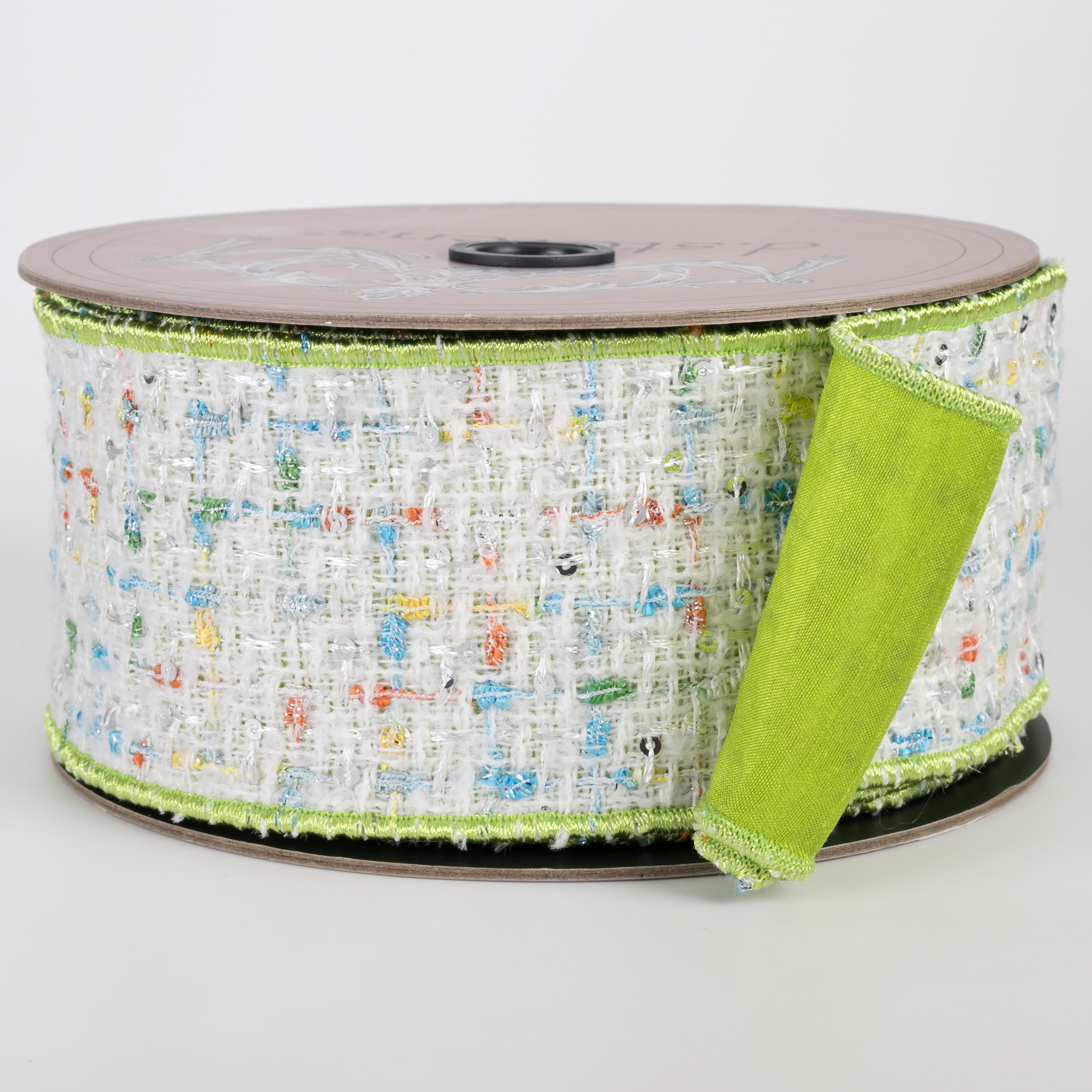 [D Stevens] 2.5" Boucle & Dupioni Ribbon: Lime (10 Yards) Item Number: 45-0291