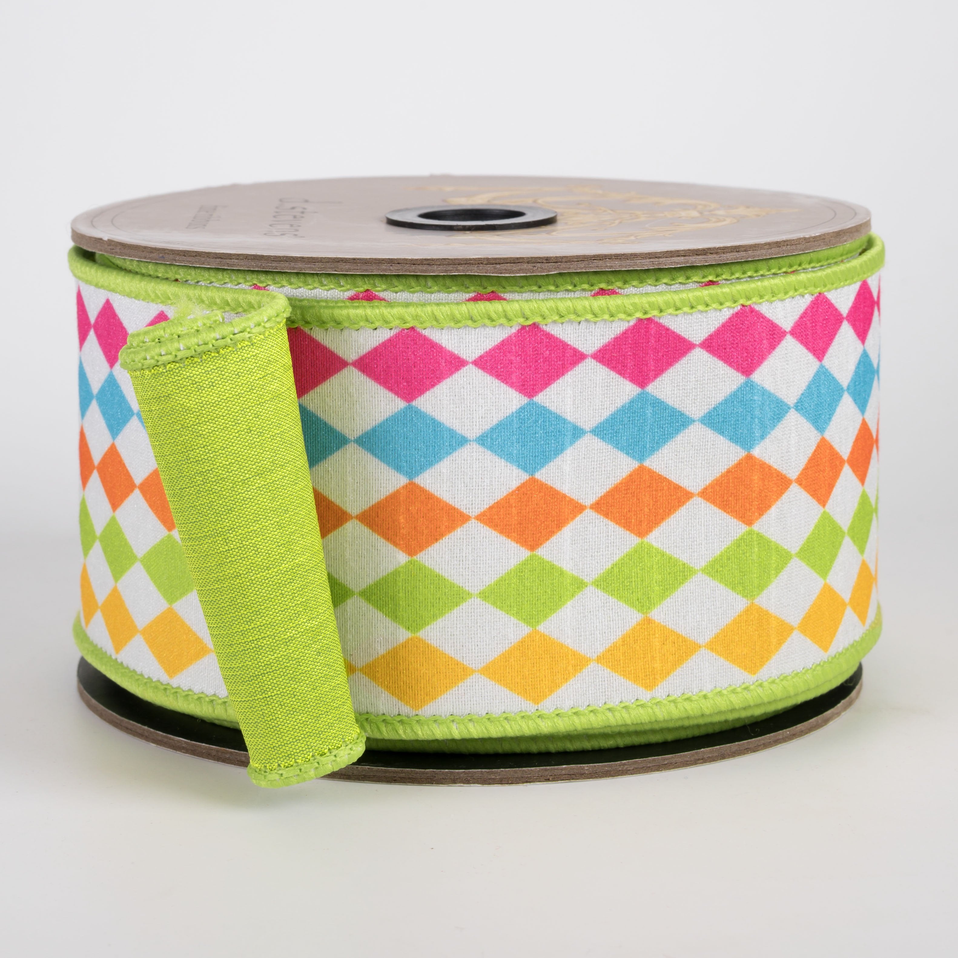 [D Stevens] 2.5" Dupioni Colorful Harlequin Ribbon: Bright Multi (10 Yards) Item Number: 05-1573