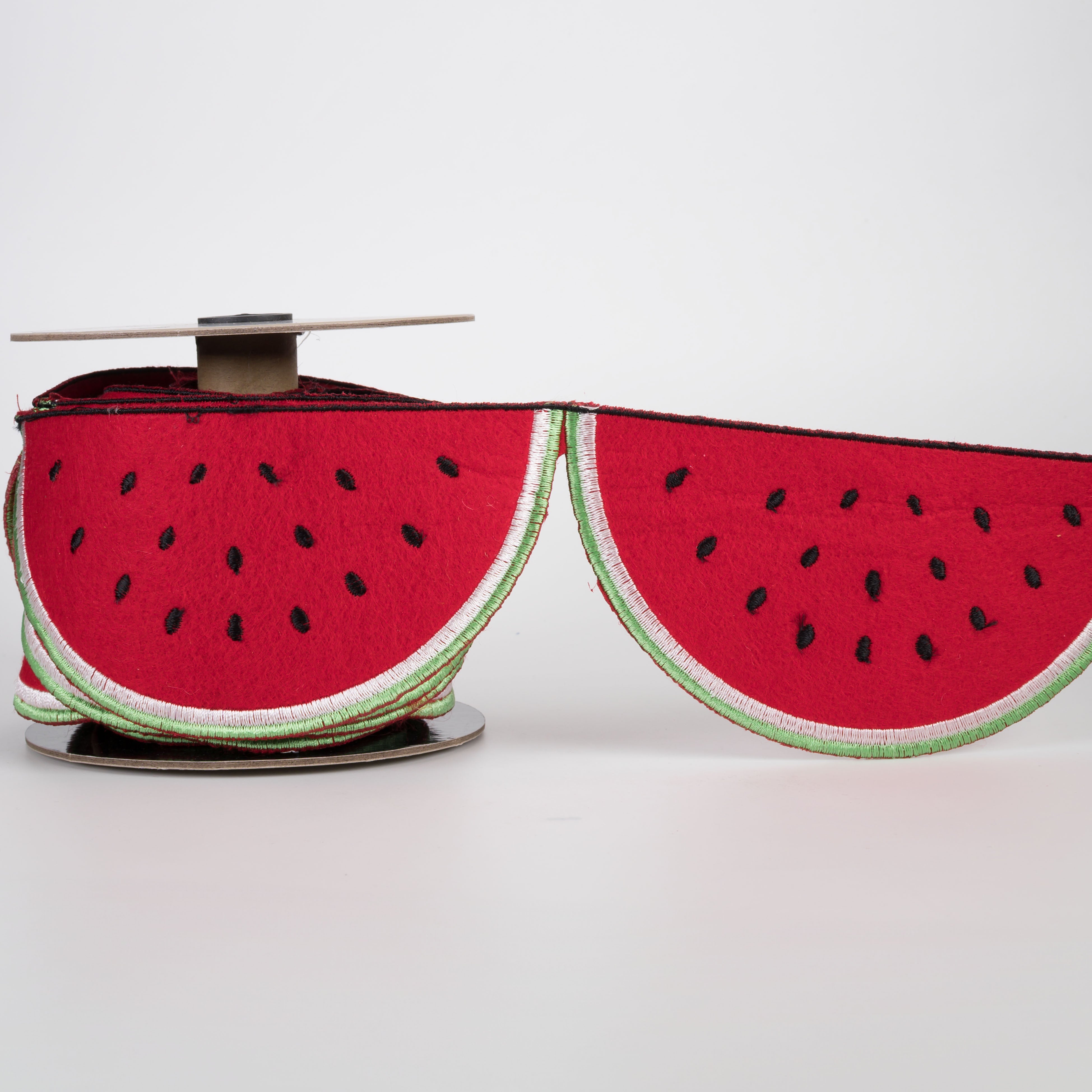 [D Stevens] 3.5" Unwired Embroidered Watermelon Ribbon Garland (5 Yards) Item Number: 18-4791