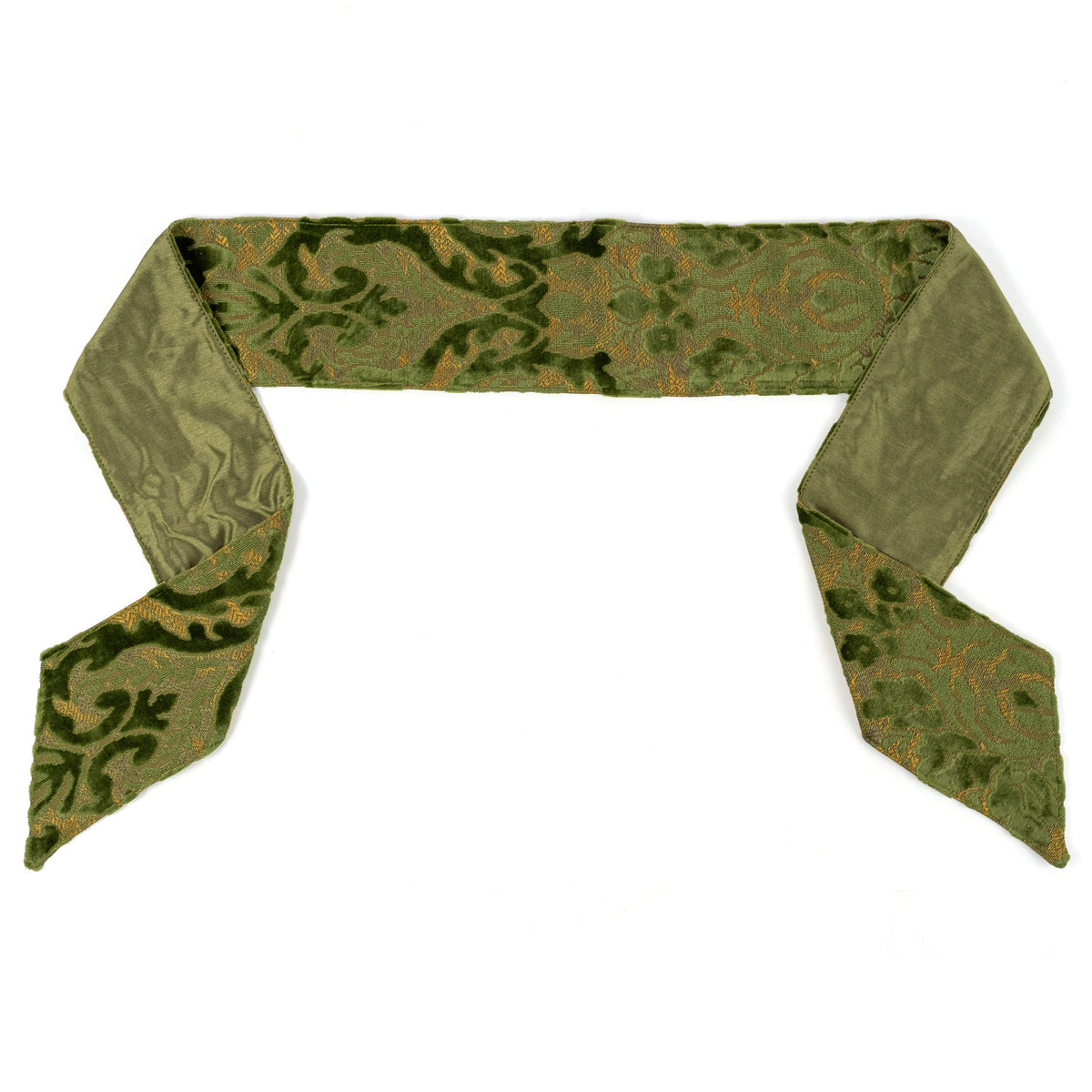 [D Stevens] 4" x 56" Jacquard Acanthus Leaves Wreath Sash: Olive Green Item Number: 18-4951