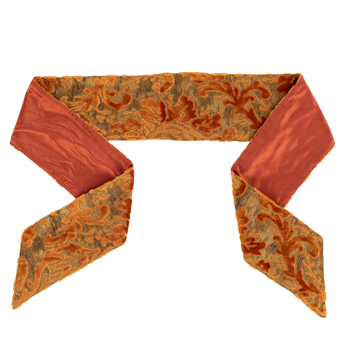 [D Stevens] 4" x 56" Jacquard Acanthus Leaves Wreath Sash: Persimmon Orange Item Number: 18-4952