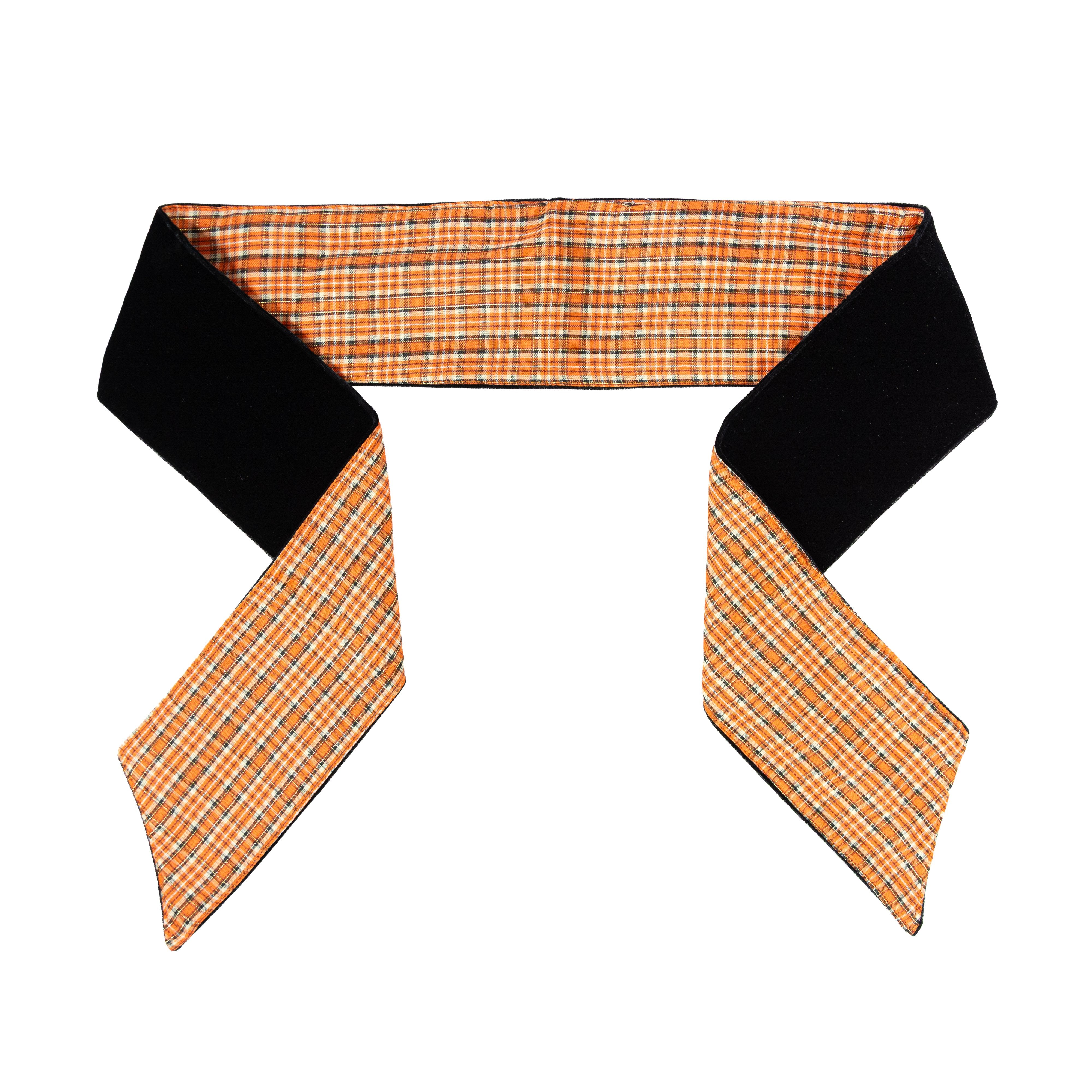 [D Stevens] 4" x 56" Poplin Wallace Autumn Plaid Wreath Sash: Orange & Black Item Number: 18-5143