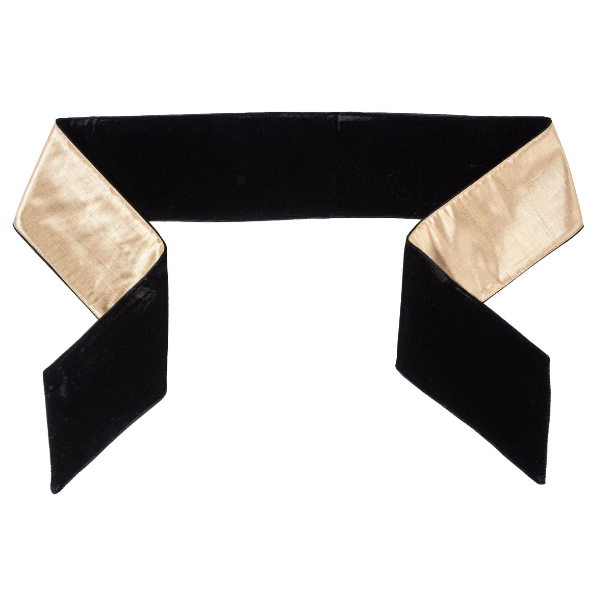 [D Stevens] 4" x 56" Velvet Gold Back Wreath Sash: Black Item Number: 18-4957