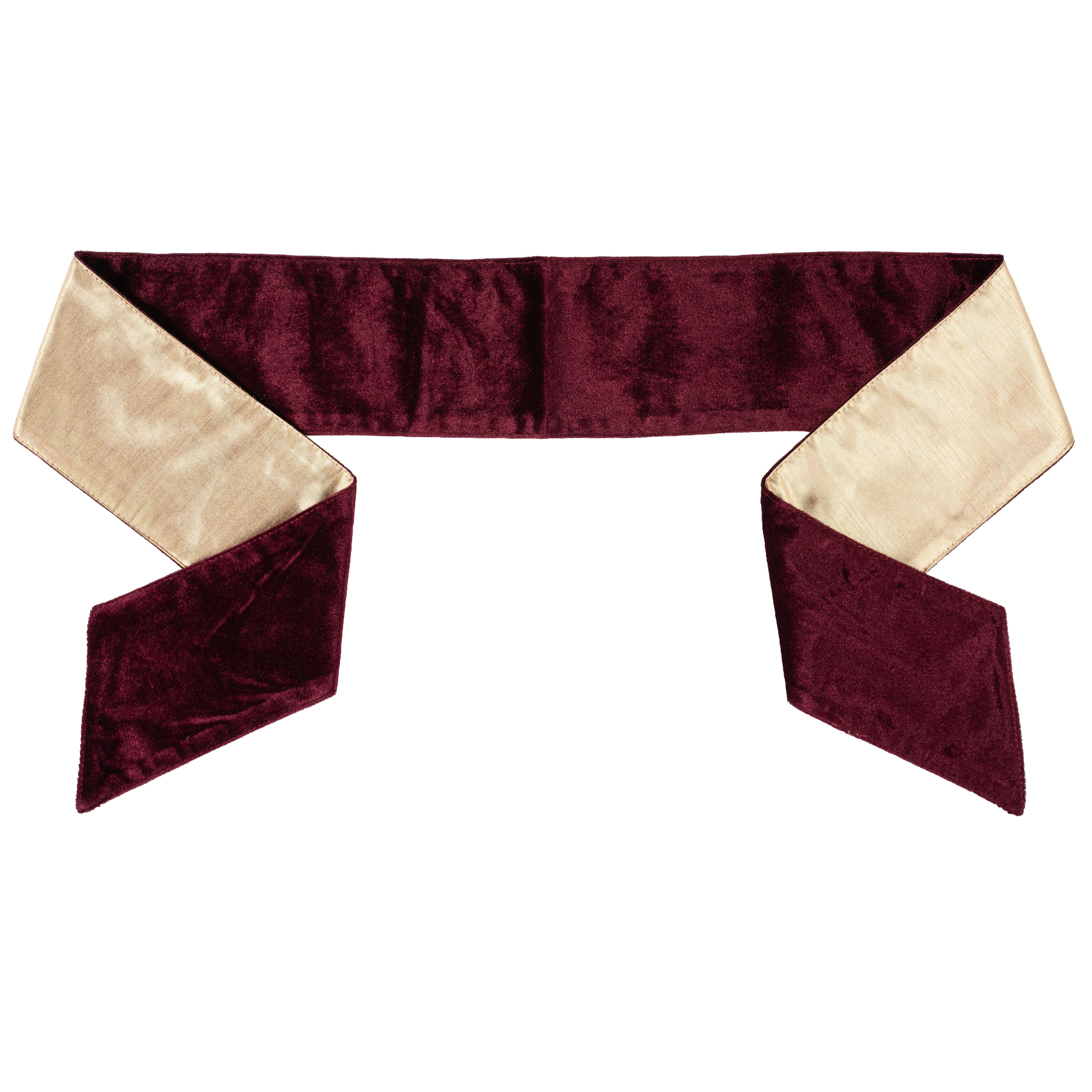 [D Stevens] 4" x 56" Velvet Gold Back Wreath Sash: Burgundy Item Number: 18-4961