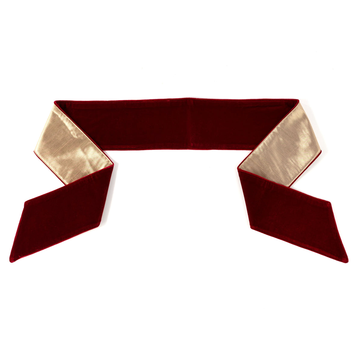 [D Stevens] 4" x 56" Velvet Gold Back Wreath Sash: Dark Red Item Number: 18-4954