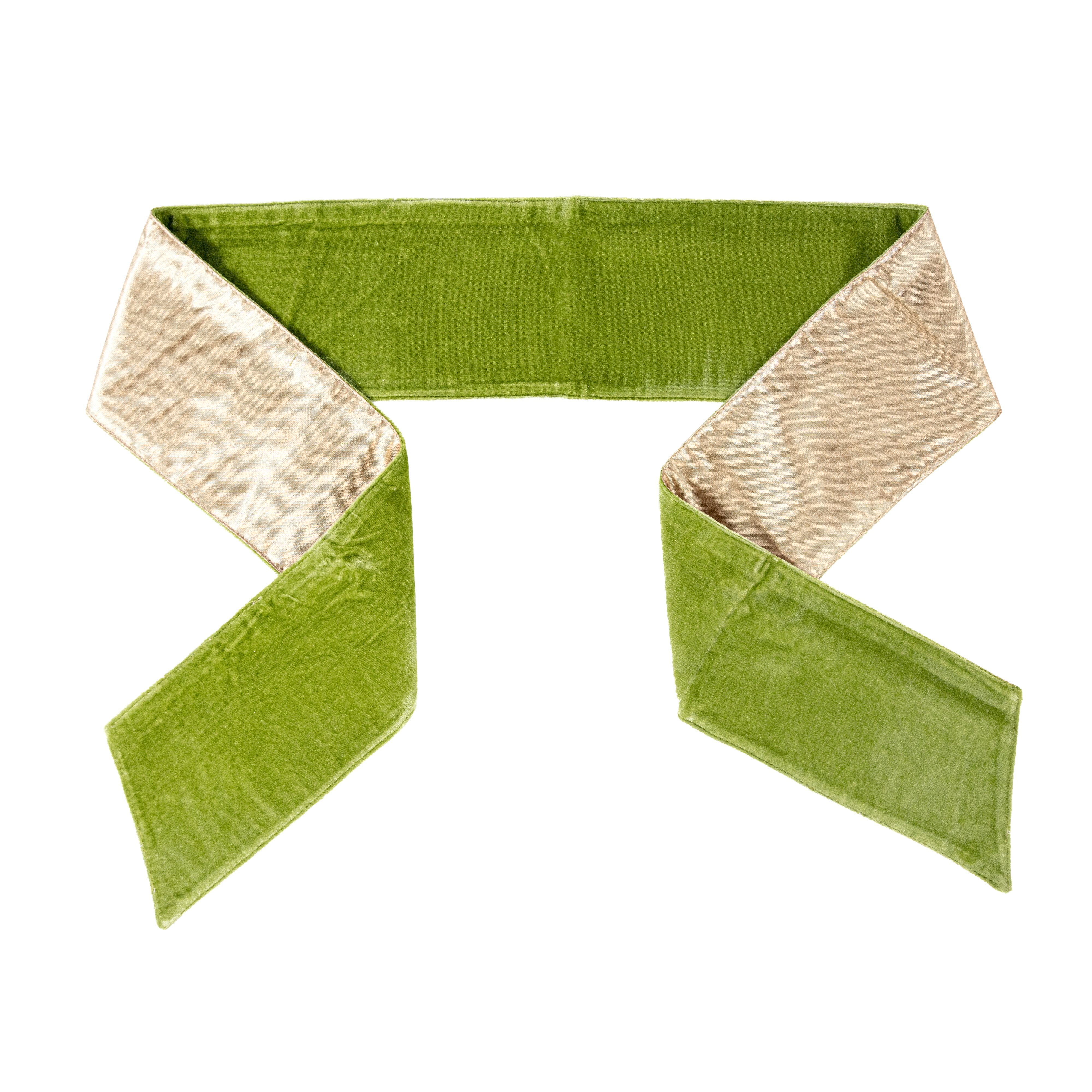 [D Stevens] 4" x 56" Velvet Gold Back Wreath Sash: Moss Green Item Number: 18-4963