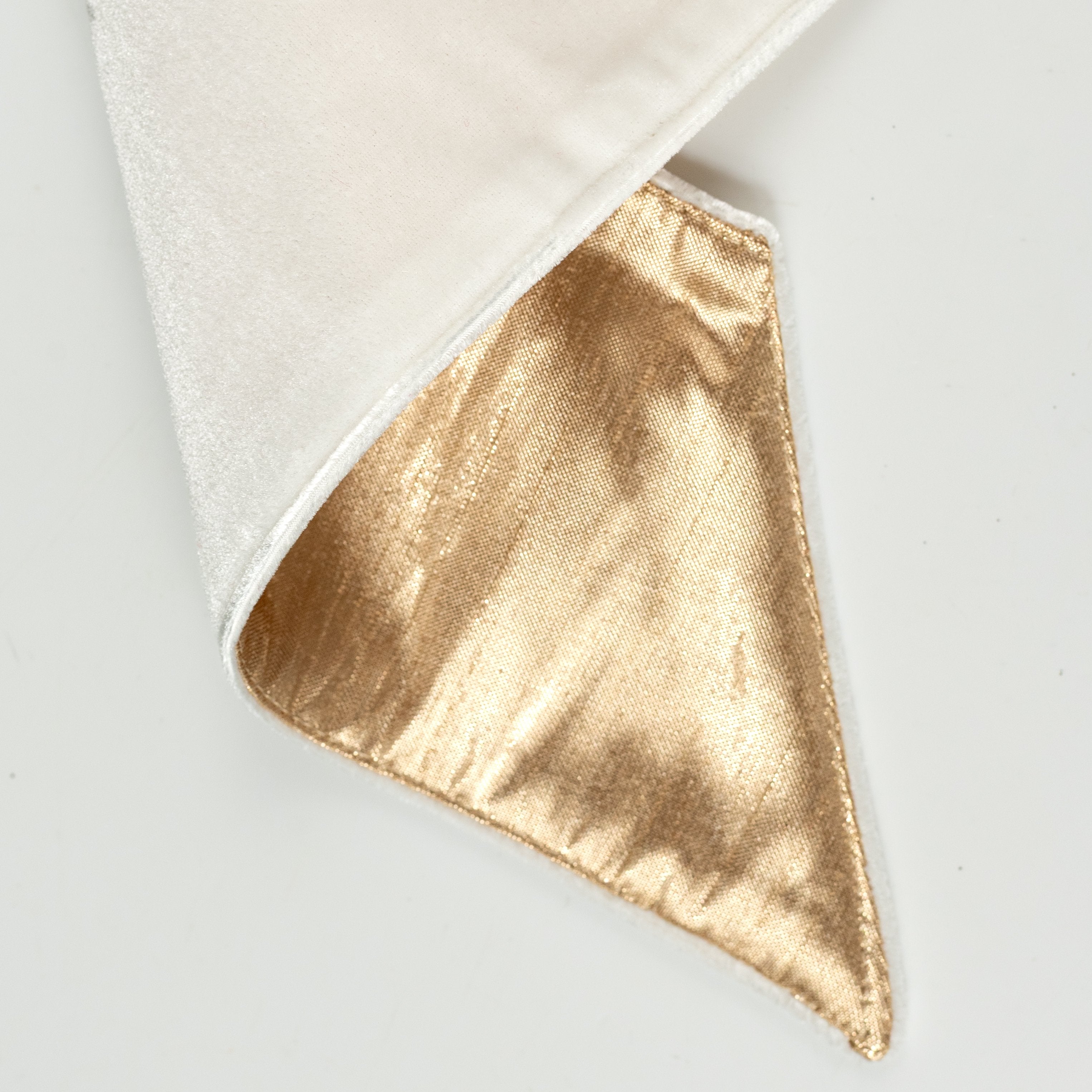 [D Stevens] 4" x 56" Velvet Gold Back Wreath Sash: Winter White detail photo 3
