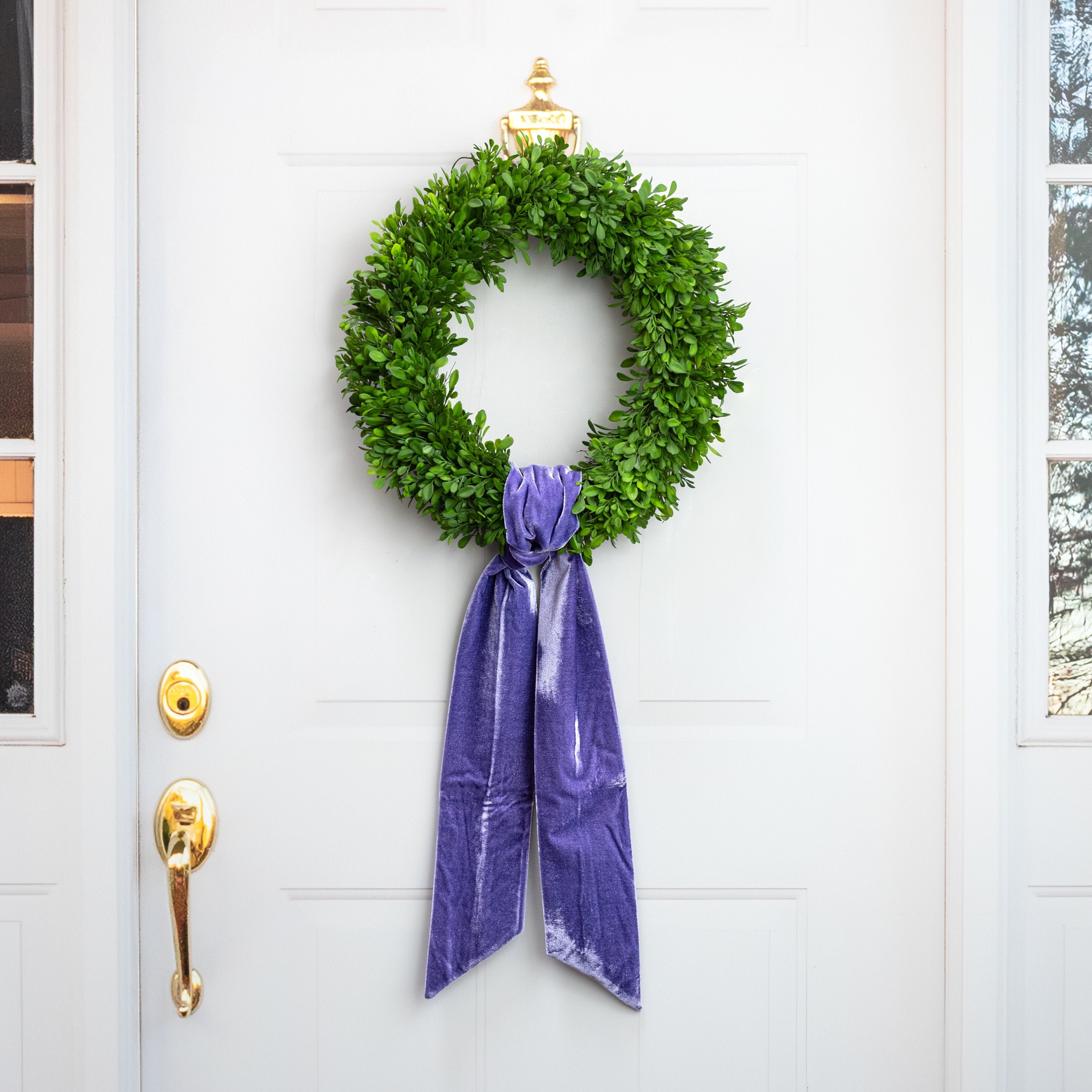 [D Stevens] 4" x 56" Velvet Wreath Sash: Purple Lifestyle Photo