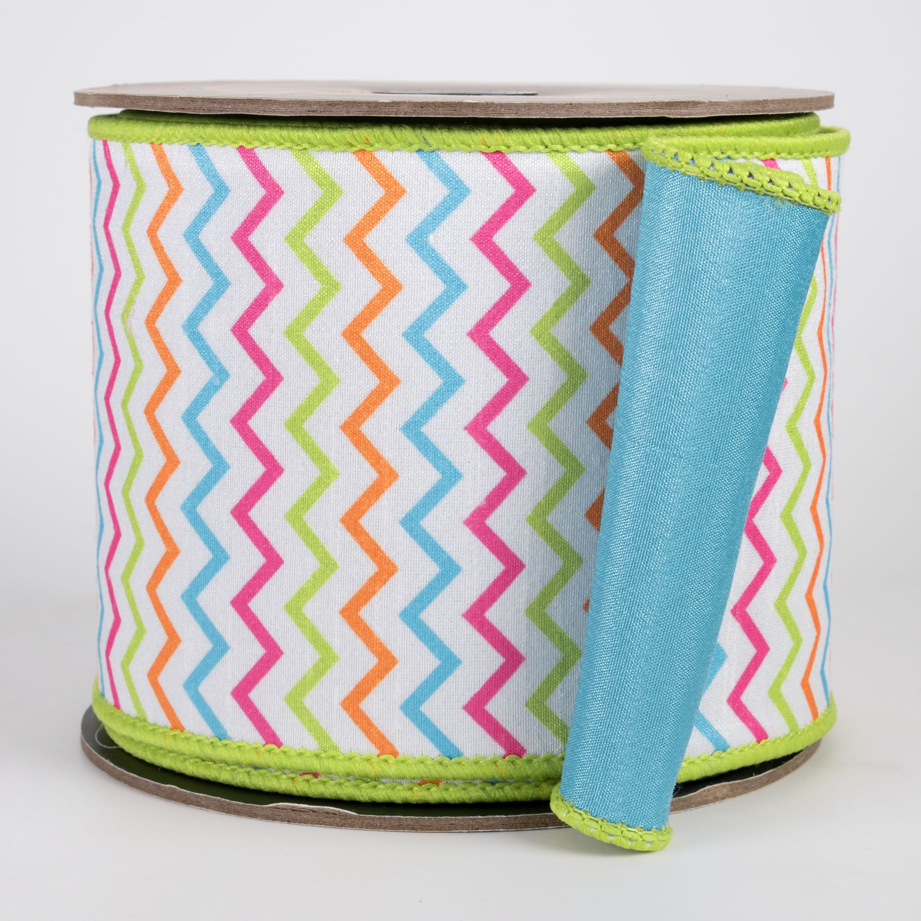 [D Stevens] 4" Dupioni Colorful Chevron Ribbon: Bright Multi (10 Yards) Item Number: 05-1571