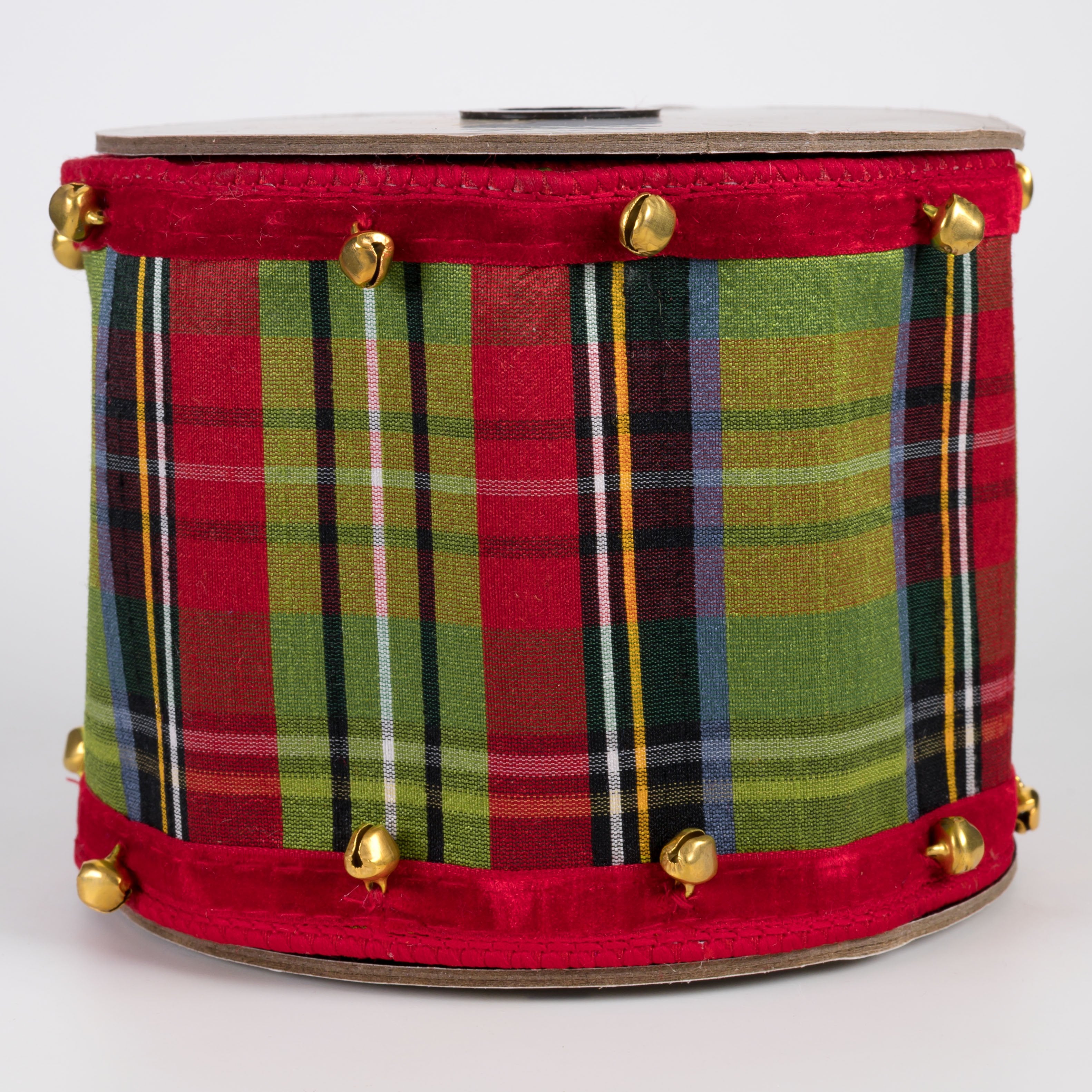 [D Stevens] 4" Faux Dupioni McFarland Bell Edge Plaid Ribbon (5 Yards) Item Number: 07-1006
