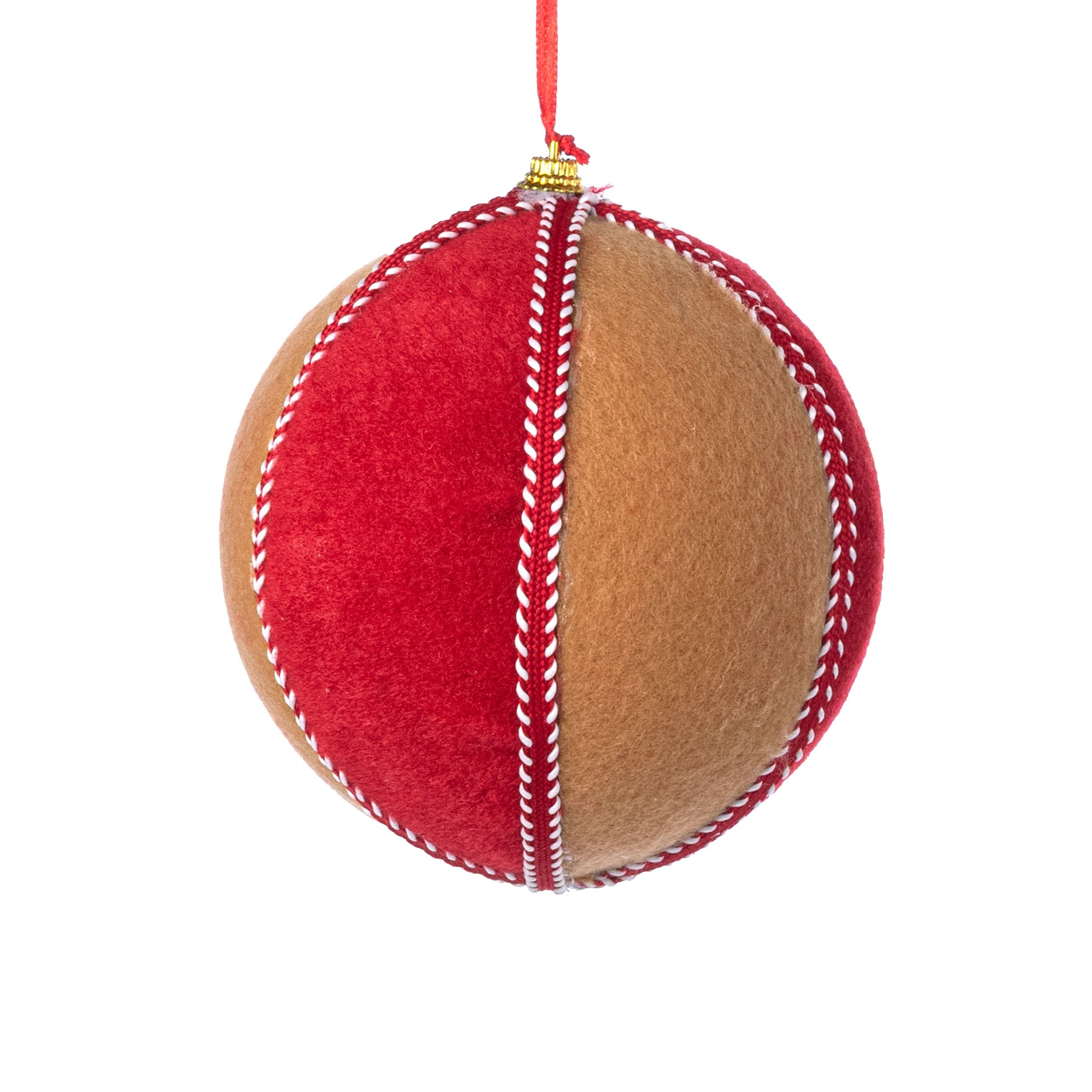 5" Stitch Ball Ornament: Red Gingerbread Item Number: 86785RDWTBN